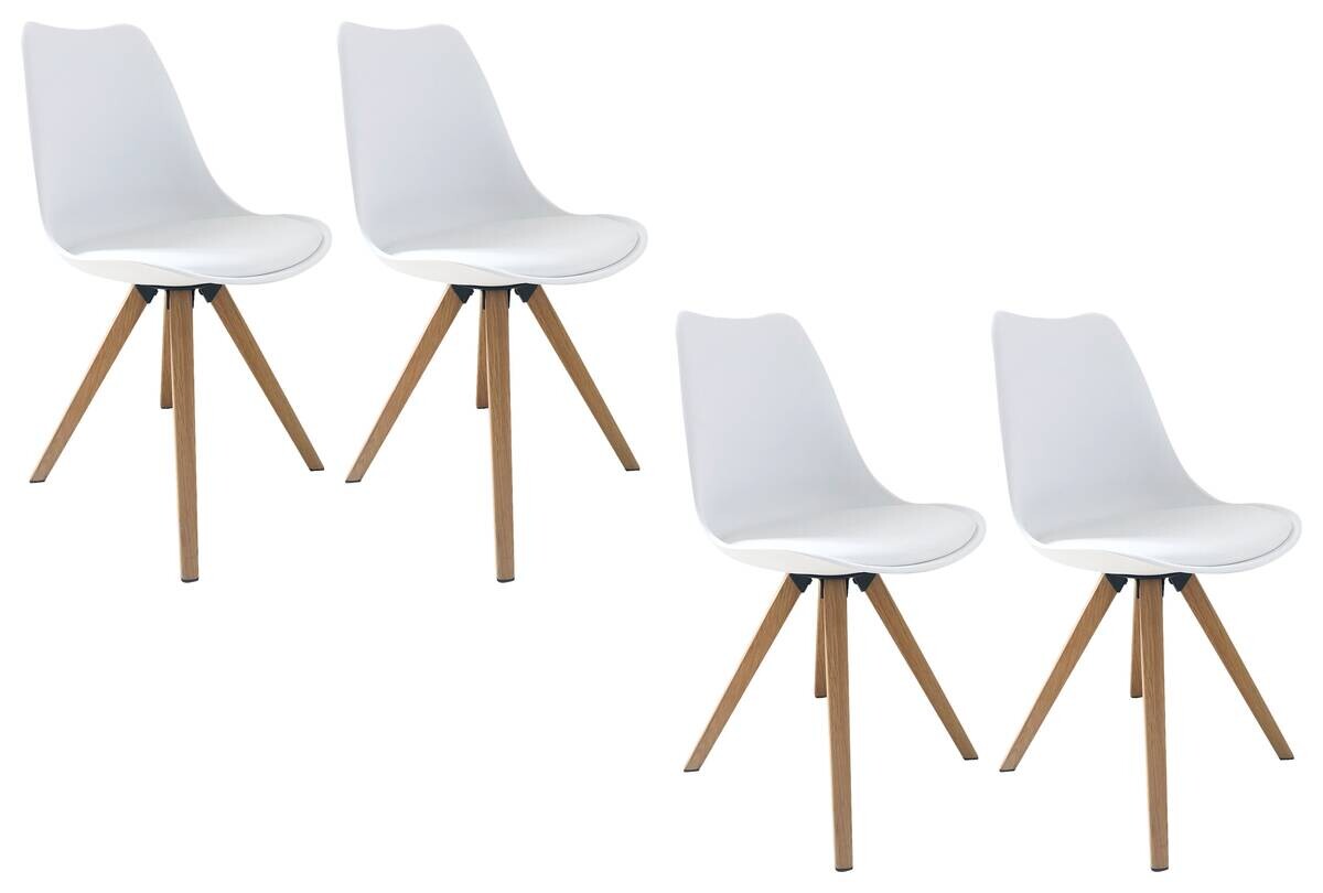 Tischgruppe KIRA weiß Eiche B/H/T: ca. 160x75x90 cm