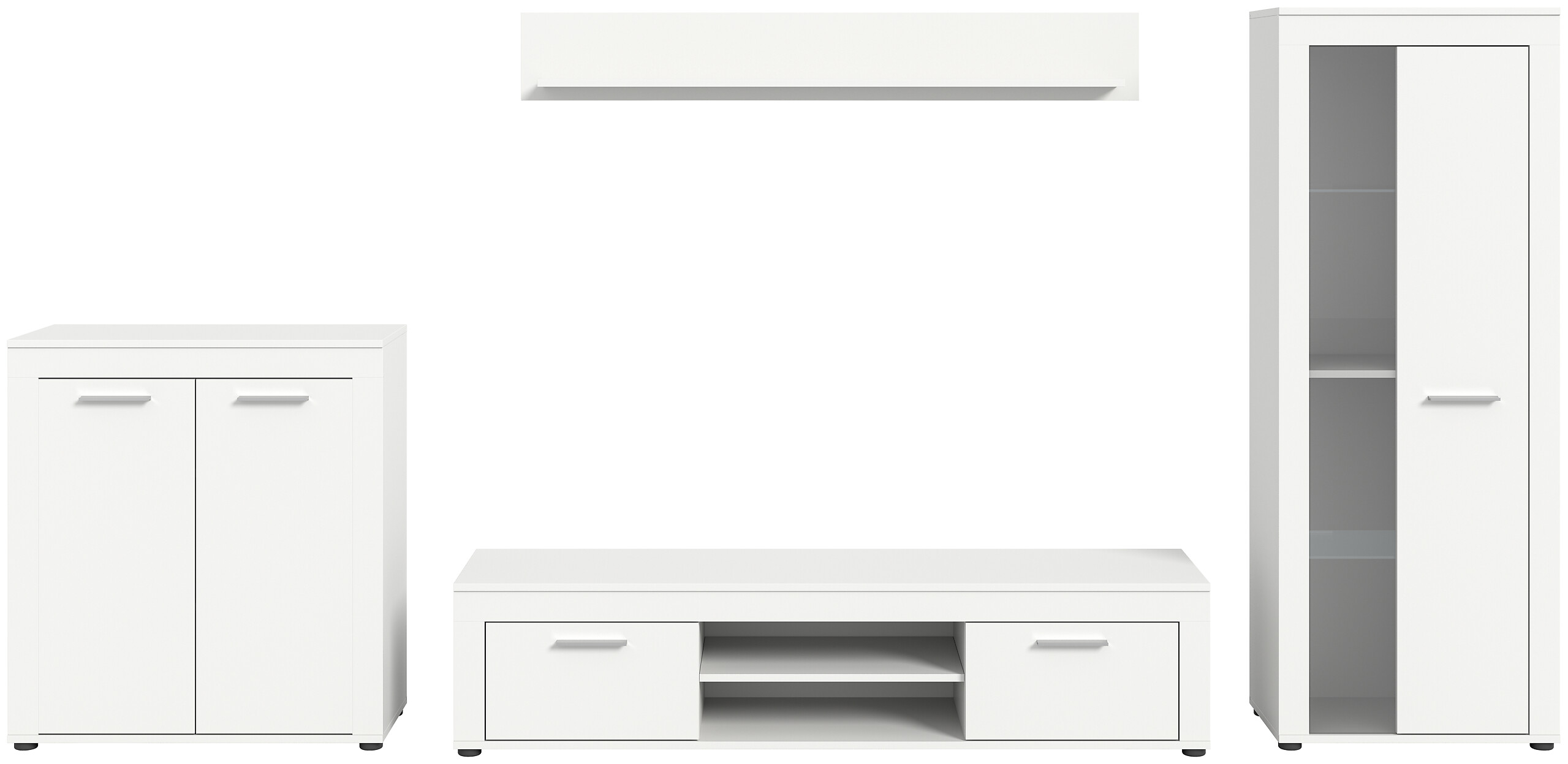 Wohnwand Jam weiß B/H/T: ca. 330x159x35 cm