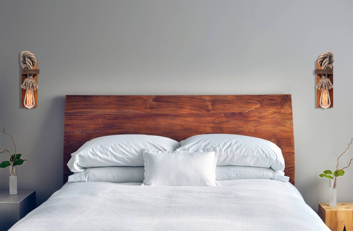 Opviq Wandleuchte braun gold Fichte B/H/L: ca. 30x10x18 cm E27 2 Brennstellen