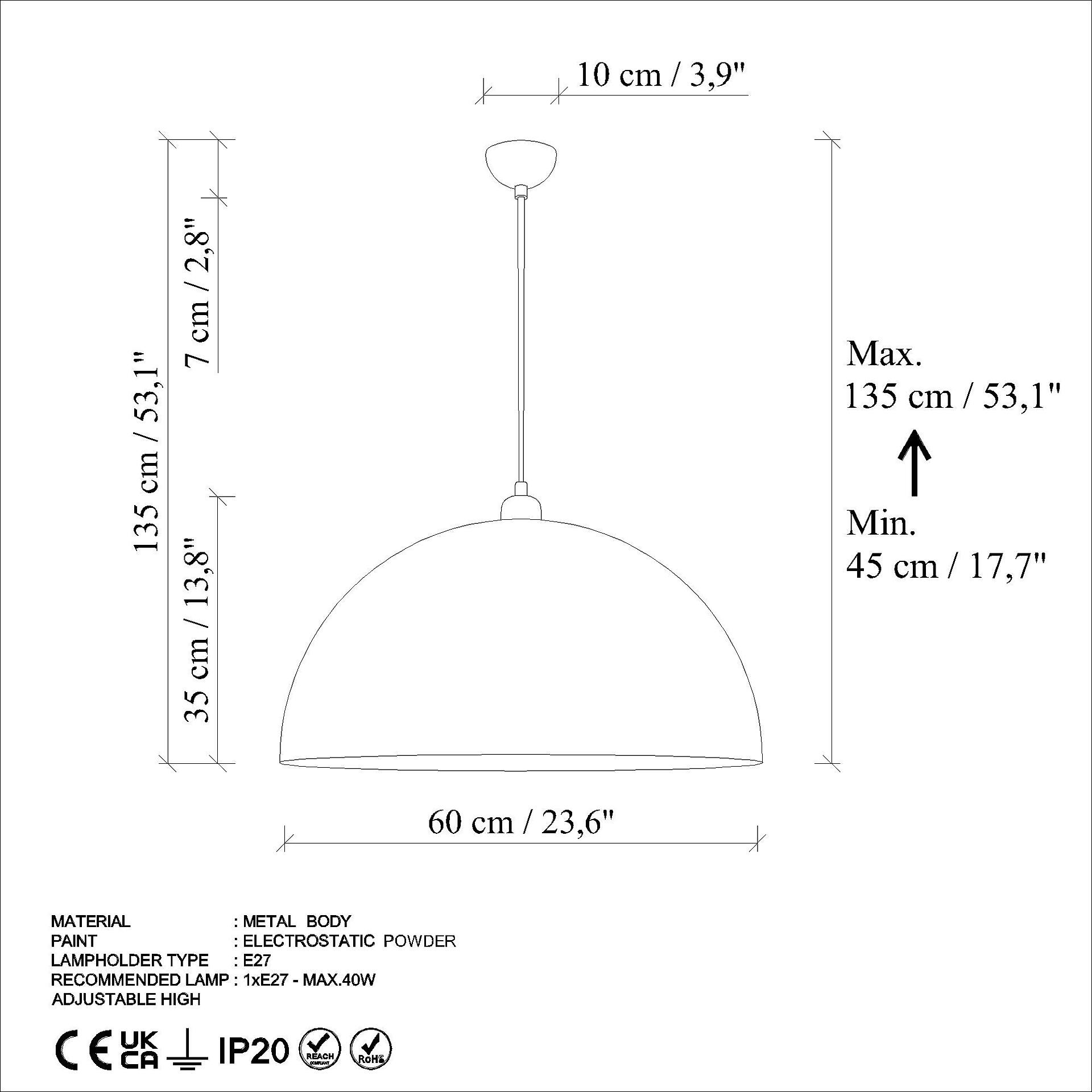 Opviq Pendelleuchte Kure B/H/T/L/D: ca. 60x135x60x60x60 cm E27 1 Brennstellen