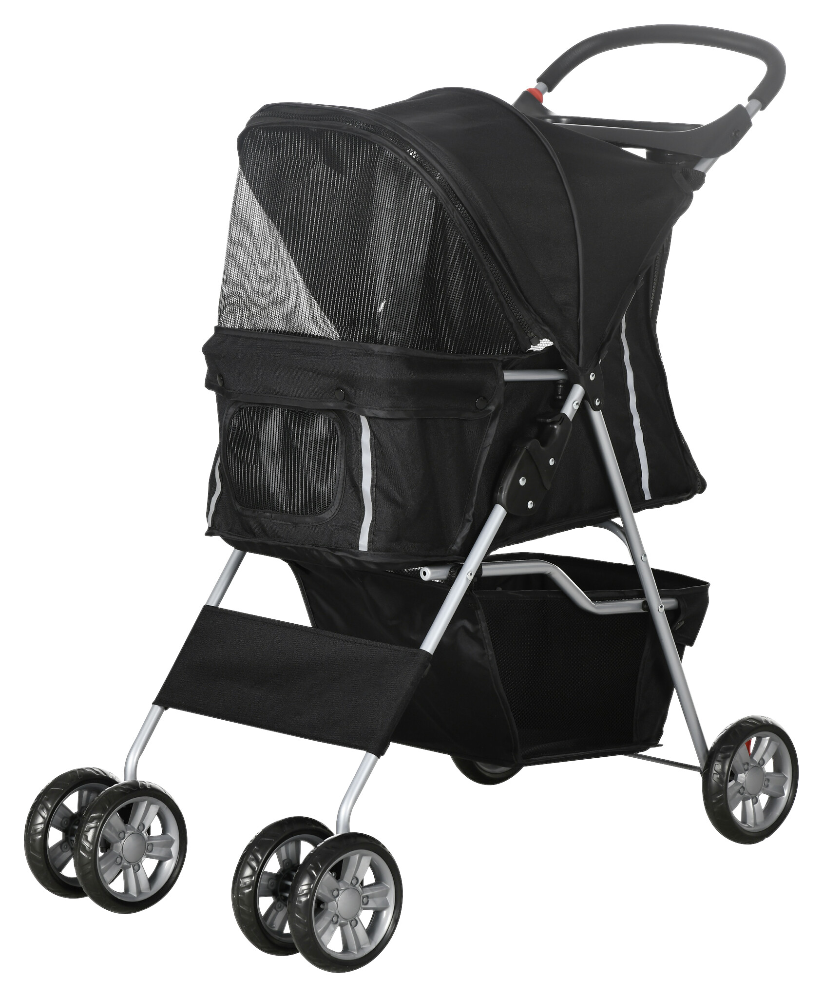 PawHut Hundebuggy schwarz Stahl B/H/L: ca. 45x97x75 cm