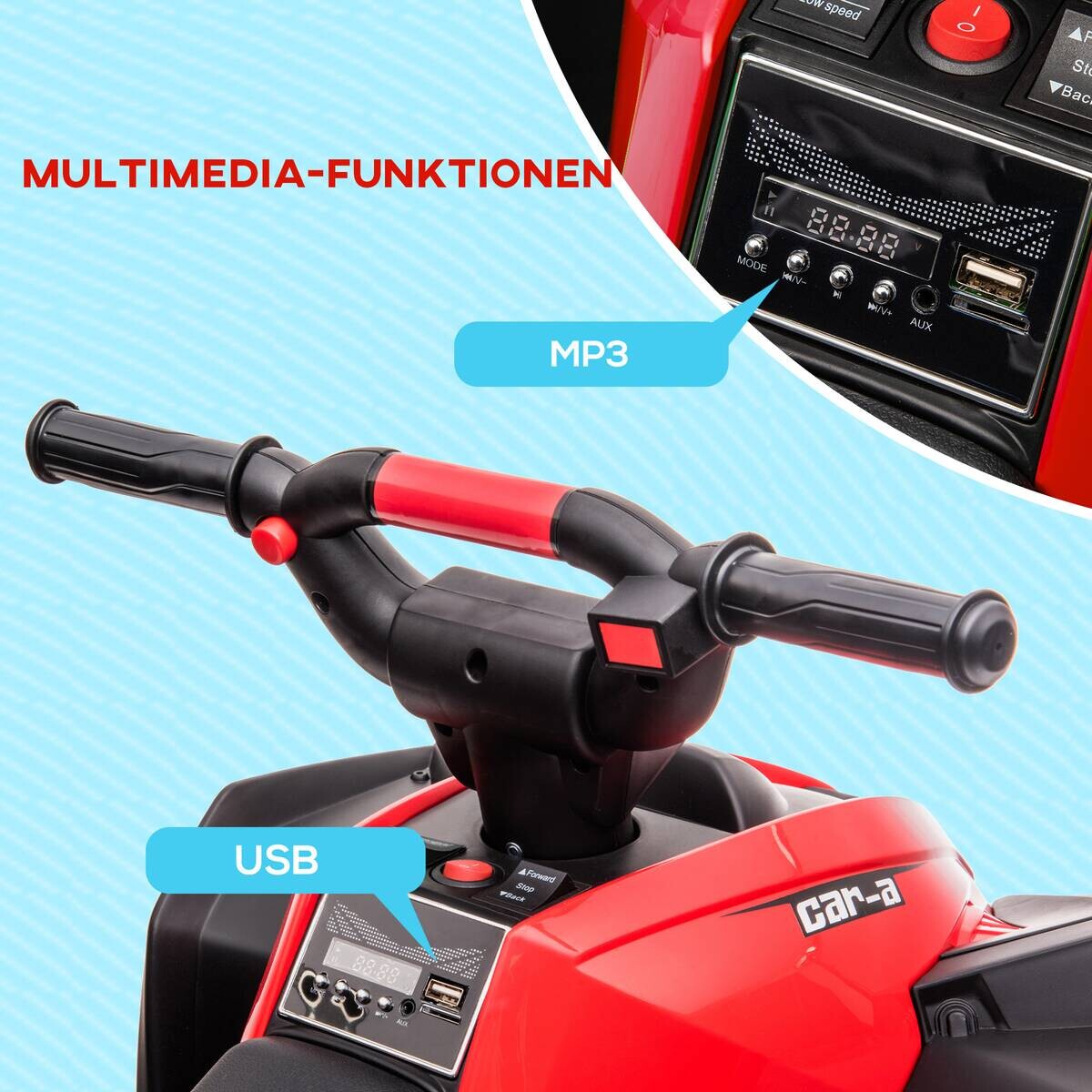 HOMCOM Elektro-Quad rot B/H/L: ca. 53x55,5x83 cm