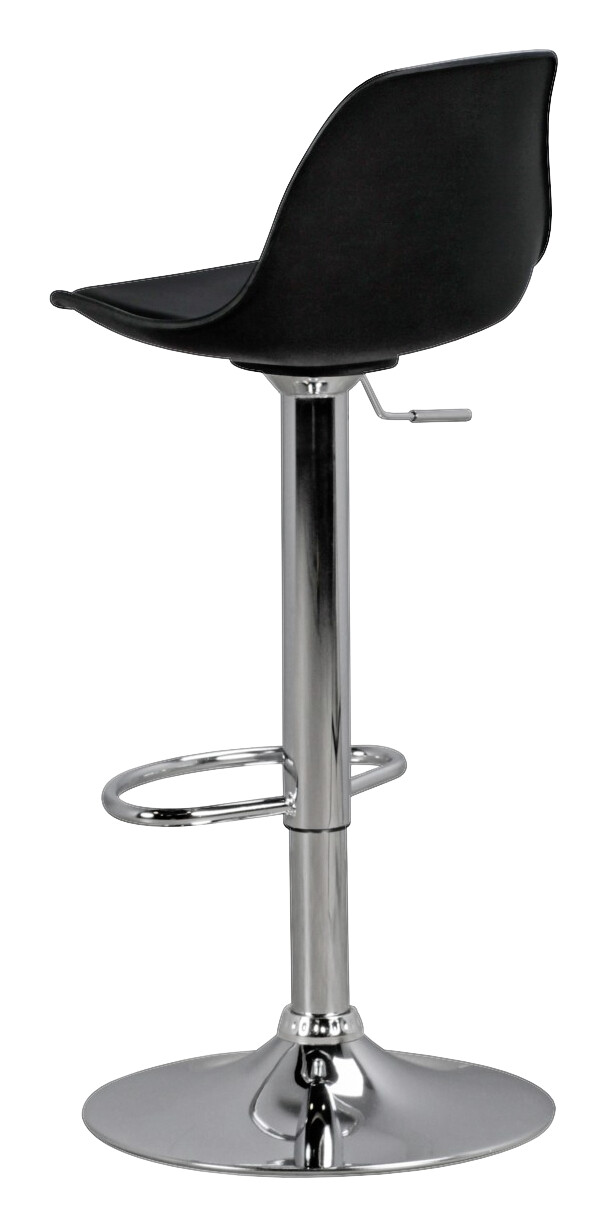 Barhocker schwarz Chrom Kunstleder Metall B/H/T: ca. 40x104x40 cm