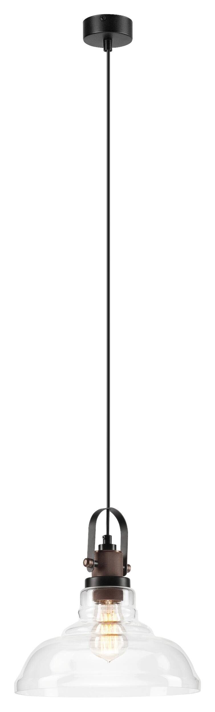 Lamkur Pendelleuchte MATTEO 41537 Kupfer Stahl Glas H/L: ca. 112x28 cm E27 1 Brennstellen