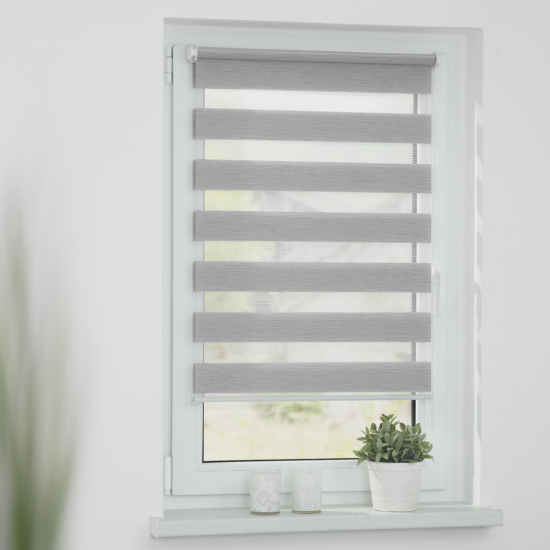 LICHTBLICK Doppelrollo Duo meliert hellgrau B/L: ca. 70x150 cm