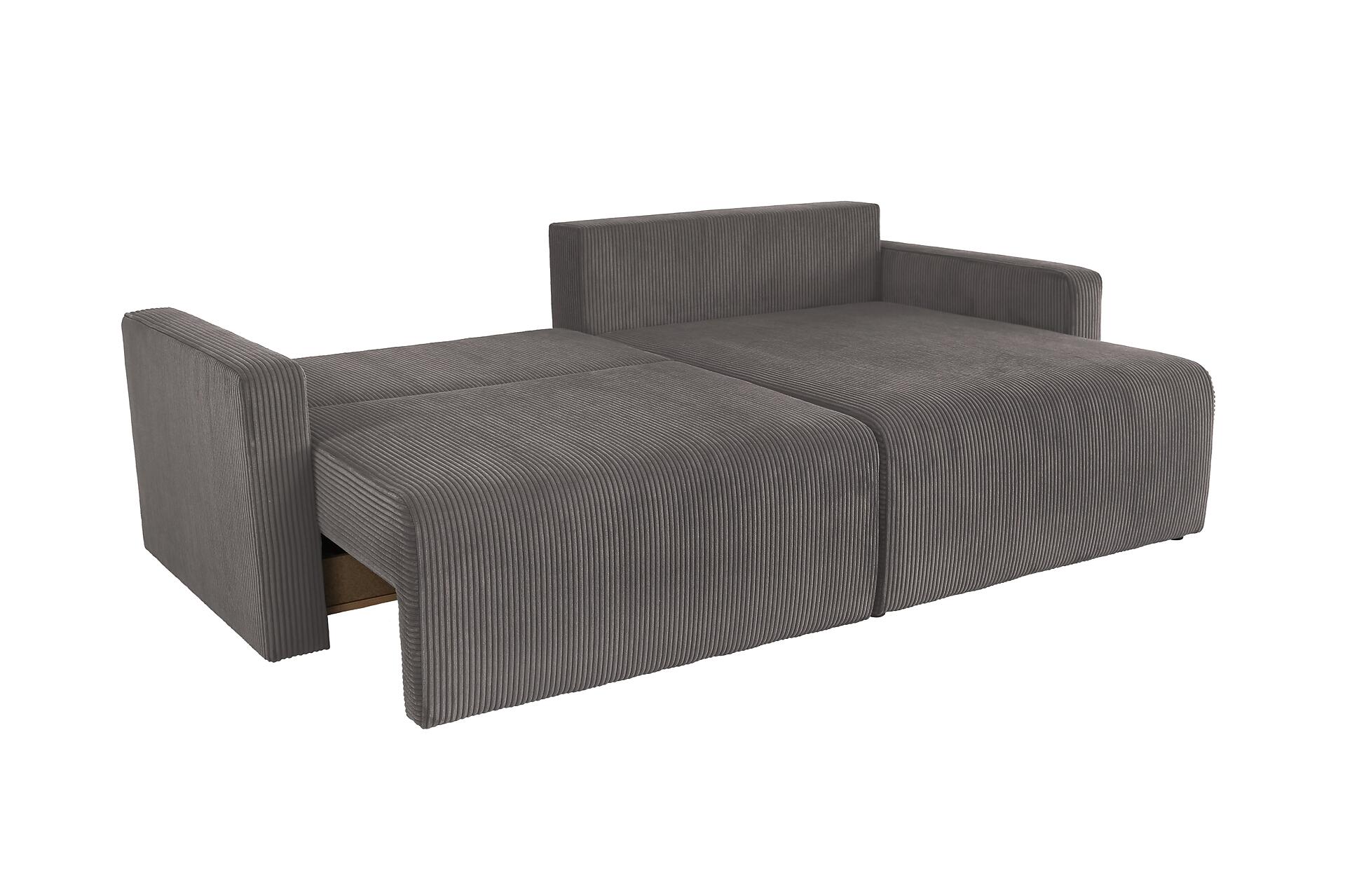 Ecksofa mit Bettfunktion und Bettkasten Microfaser B/H/T: ca. 227x92x146 cm