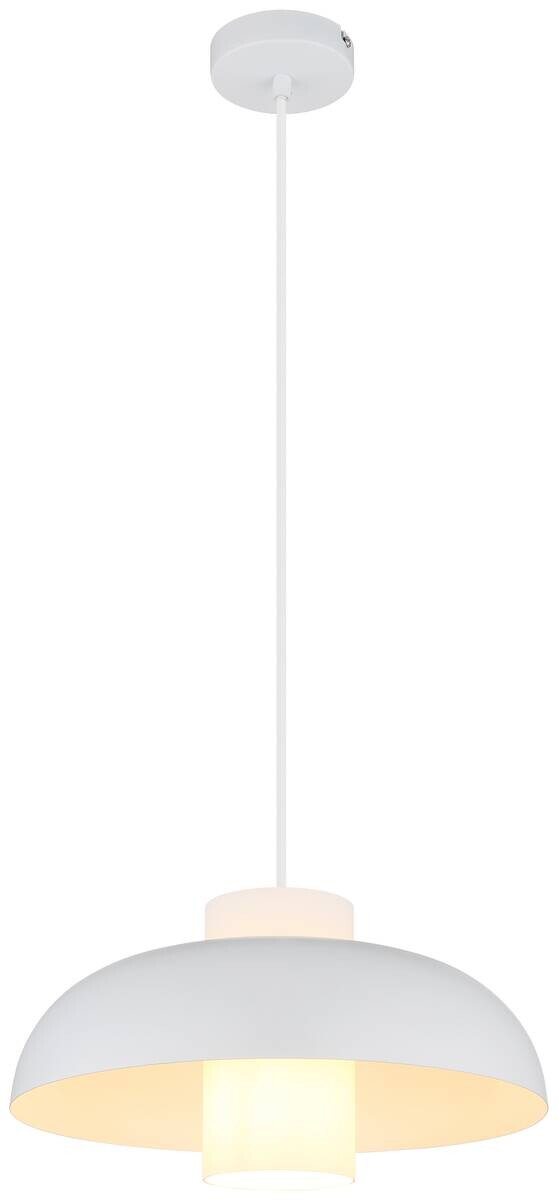 GLOBO Pendelleuchte LOWE weiß Metall H/D: ca. 120x38 cm E27 1 Brennstellen