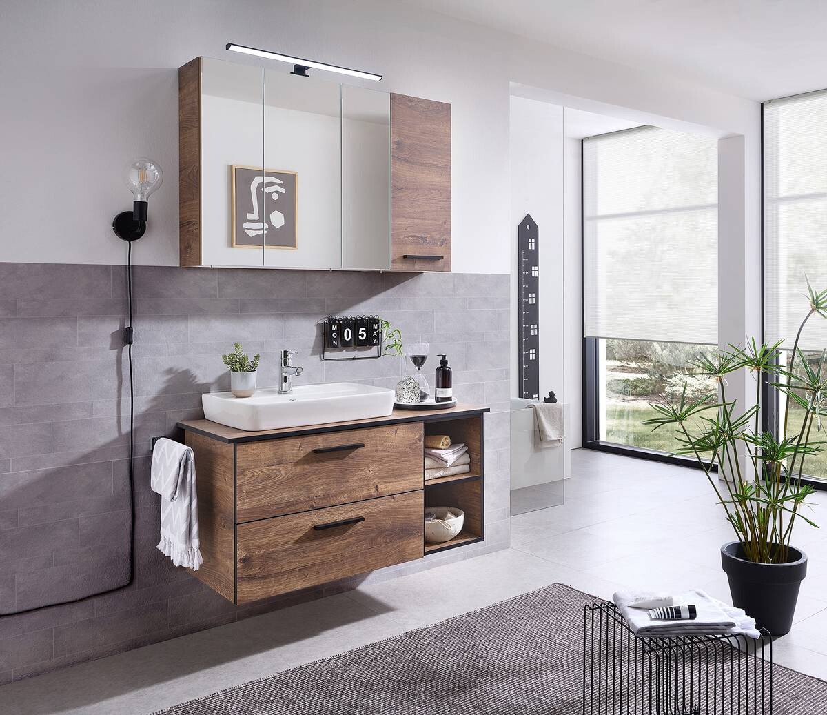 Badezimmer-Set Quickset 374 Eiche Ribeck Nachbildung B/H/T: ca. 105x200x44,5 cm Badezimmer-Set Quickset 374 Eiche Ribeck Nachbildung B/H/T: ca. 105x200x44,5 cm