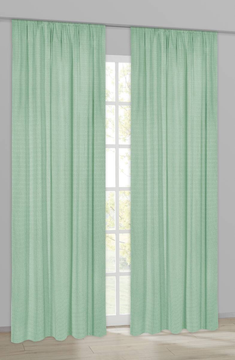 Dekovorhang Leo salbei B/L: ca. 135x245 cm