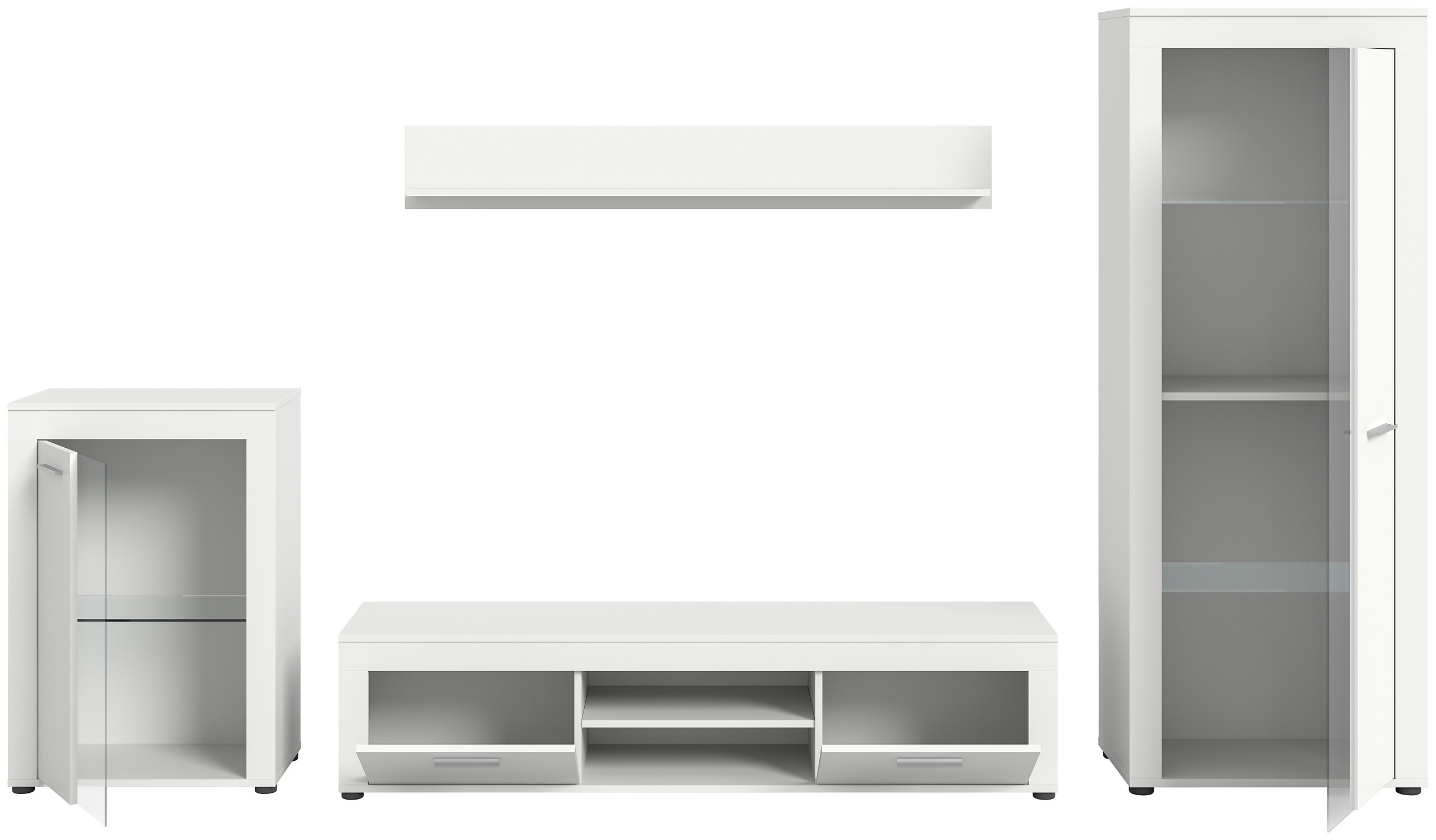 Wohnwand Jam weiß B/H/T: ca. 169x310x35 cm