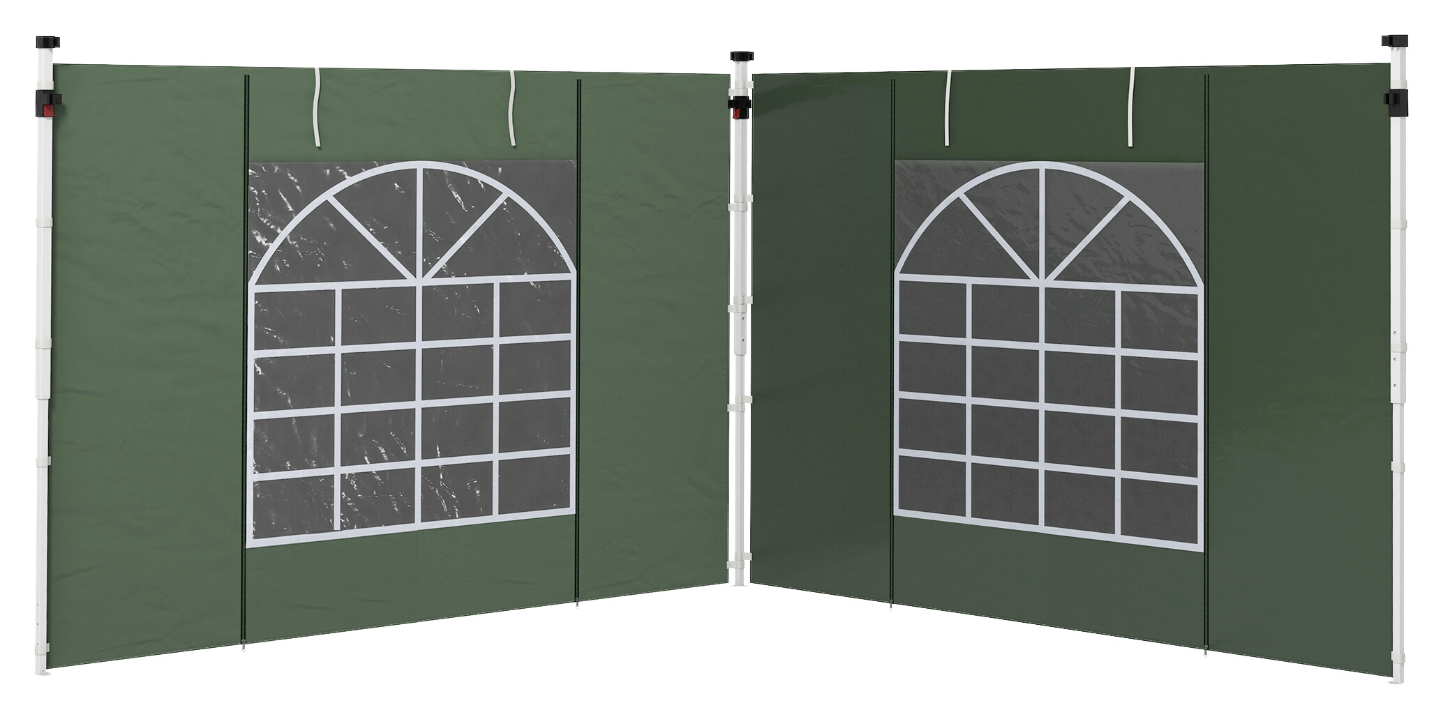 Outsunny Seitenteile für Pavillon grün Polyester B/H/L: ca. 295x195x0,01 cm