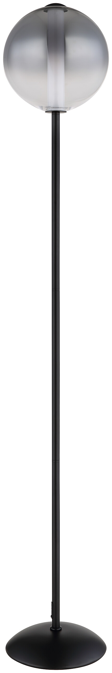 GLOBO Stehleuchte mattschwarz Opal Rauch Glas Metall H/D: ca. 152x25 cm 1 Brennstellen