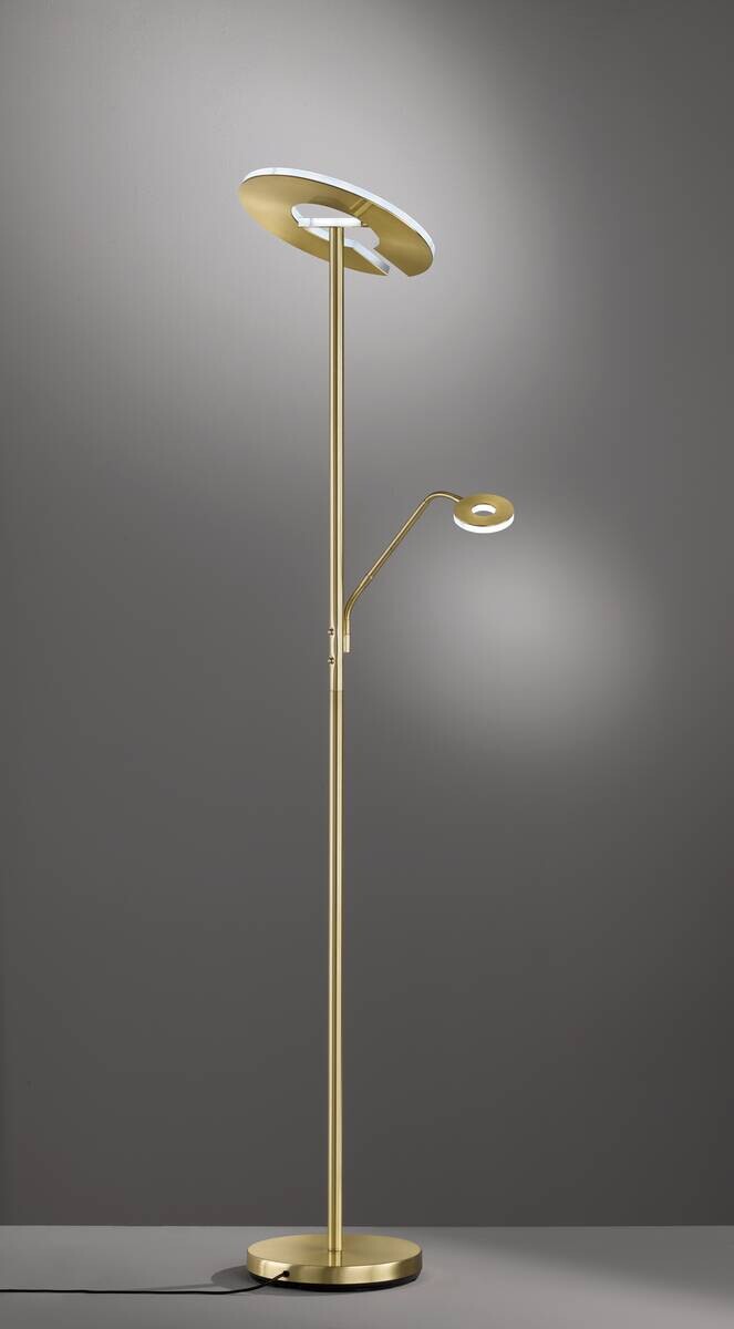 Fischer & Honsel LED-Stehleuchte 40316 messing weiß Glas Metall B/H/T: ca. 35x180x50 cm 1 Brennstellen