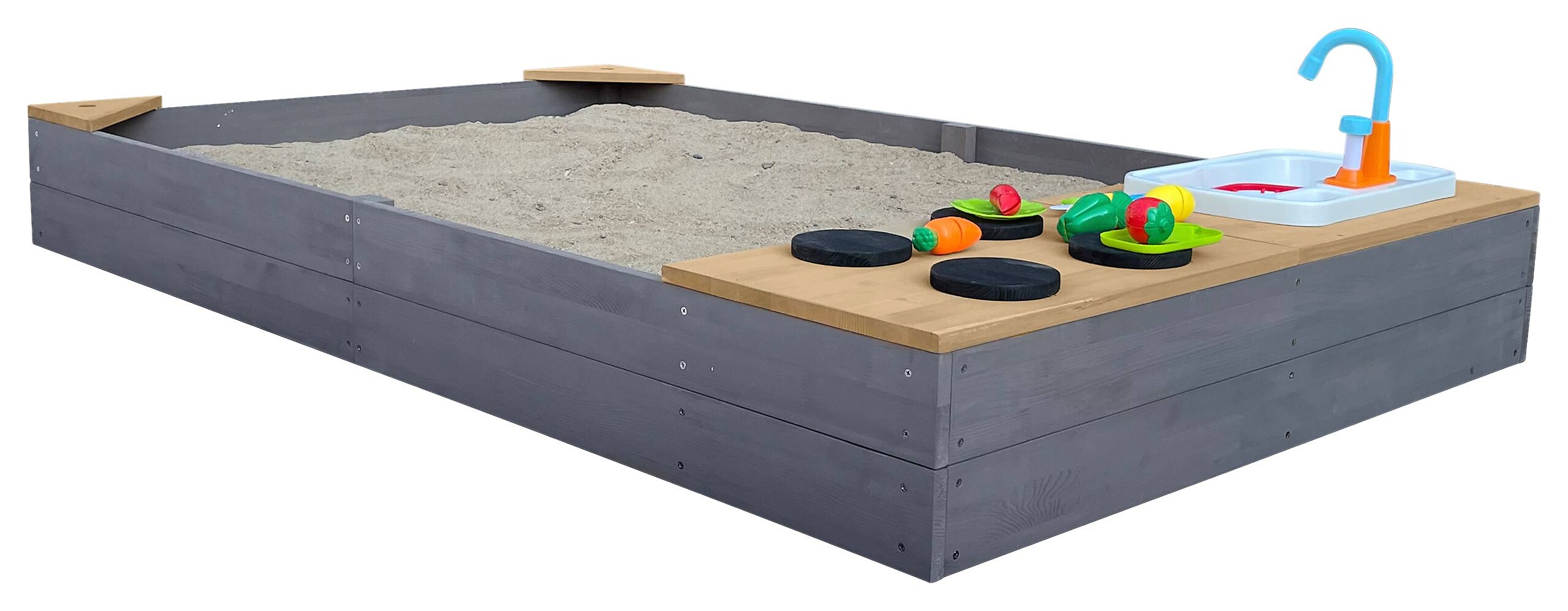 AXI Sandkasten Kelly grau B/H/L: ca. 115x22x180 cm