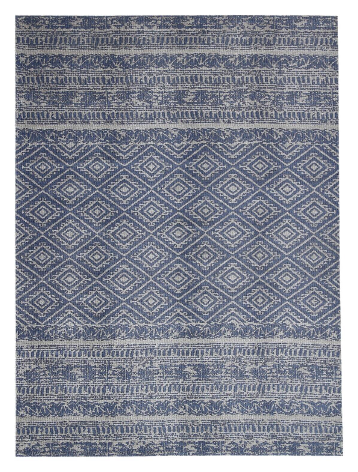 Kayoom Flachgewebeteppich Sunny 110 hellblau B/L: ca. 80x150 cm