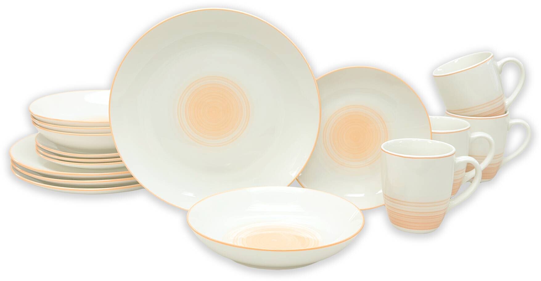 KEVOLI home Kombiservice apricot Porzellan 16 tlg. KEVOLI home Kombiservice apricot Porzellan 16 tlg.