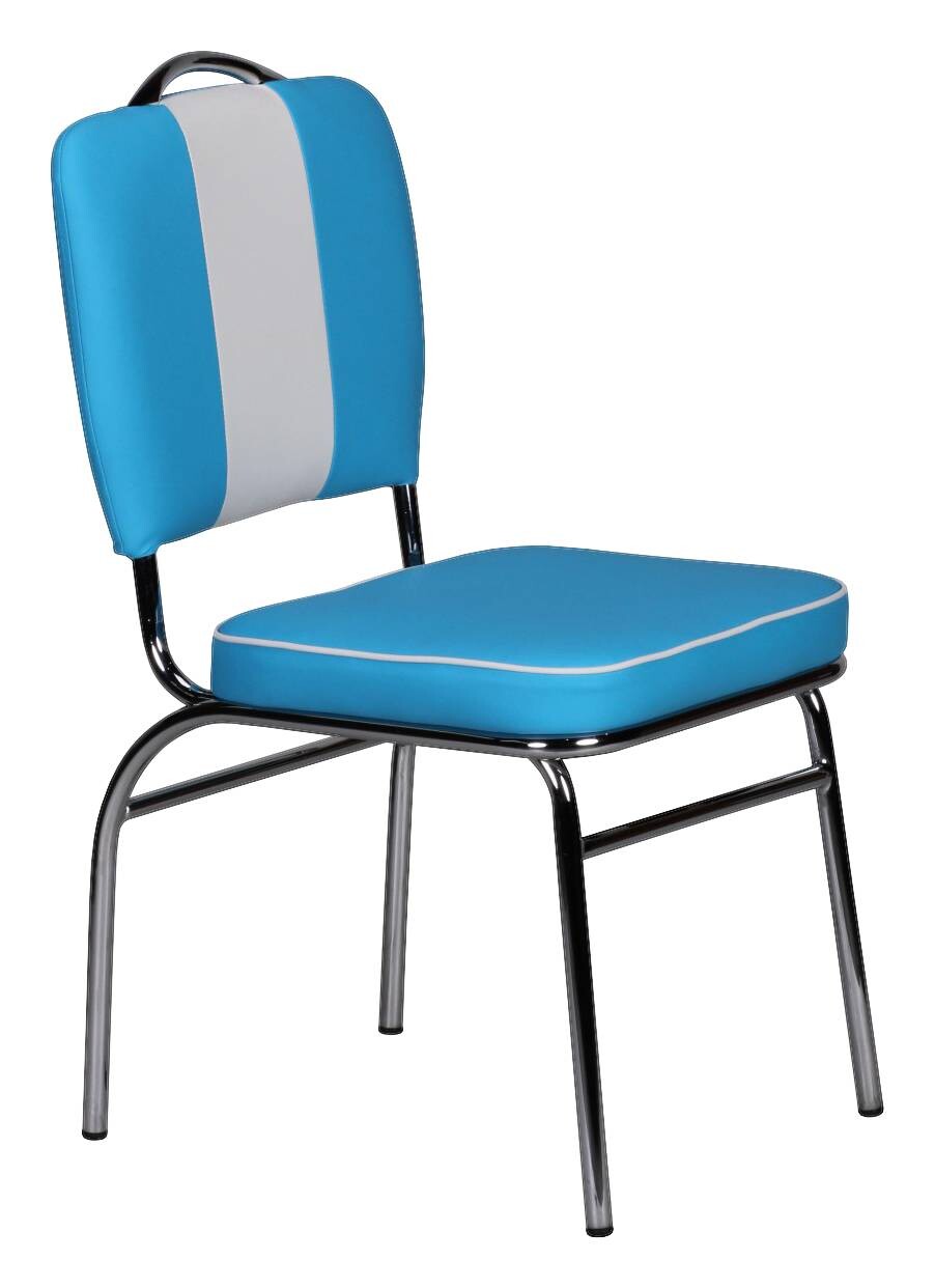 Stuhl blau weiß Kunstleder Kunstleder B/H/T: ca. 47x90x45 cm