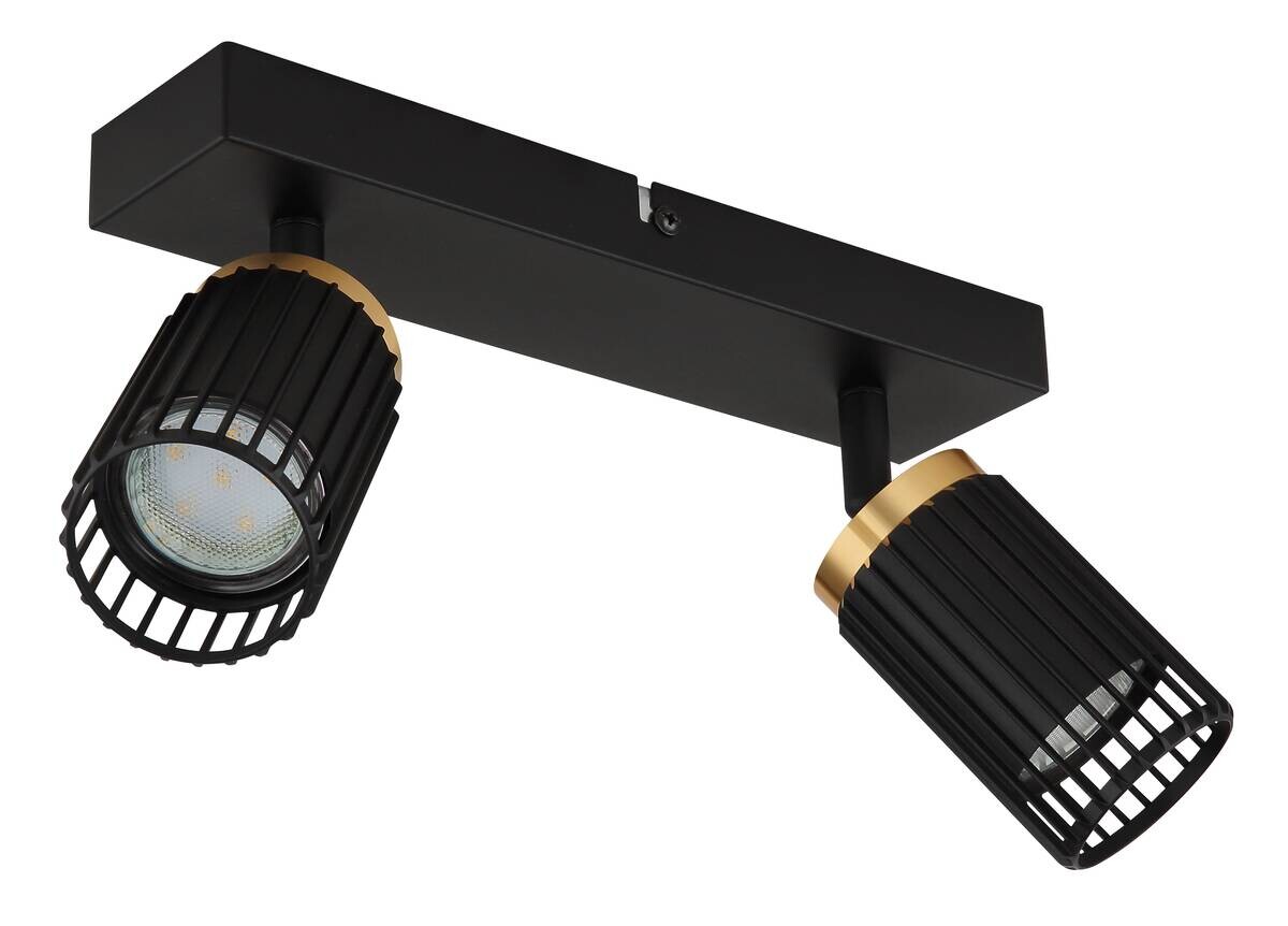 GLOBO Strahler mattschwarz Aluminium Metall B/H/T/L: ca. 12,5x15,5x26x26 cm GU10 2 Brennstellen