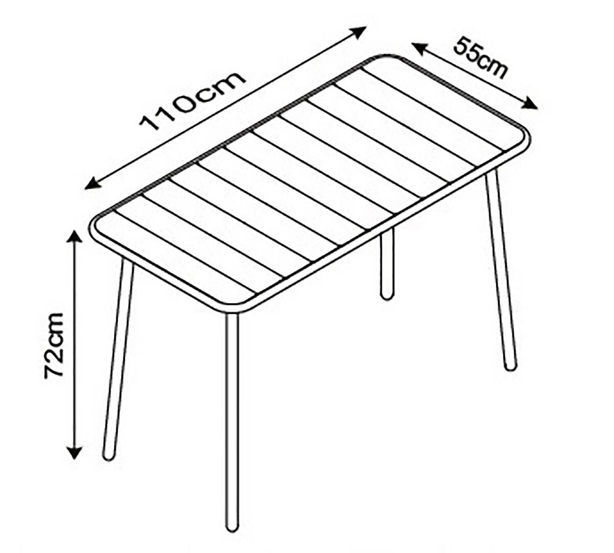 VCM Gartentisch Sumila schwarz Metall B/H/L: ca. 110x72x55 cm