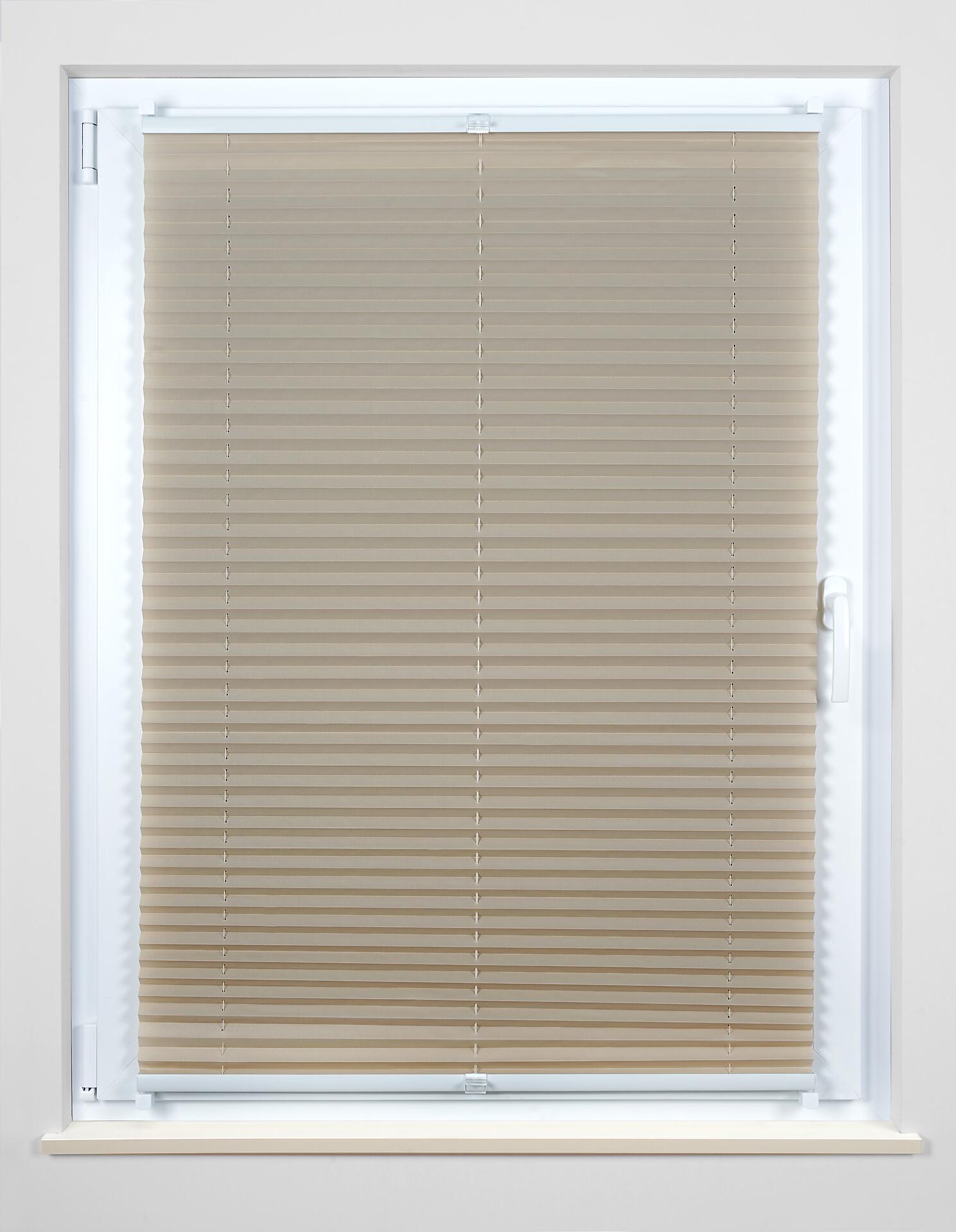 Hochwertiges Klemmplissee sand B/L: ca. 50x130 cm