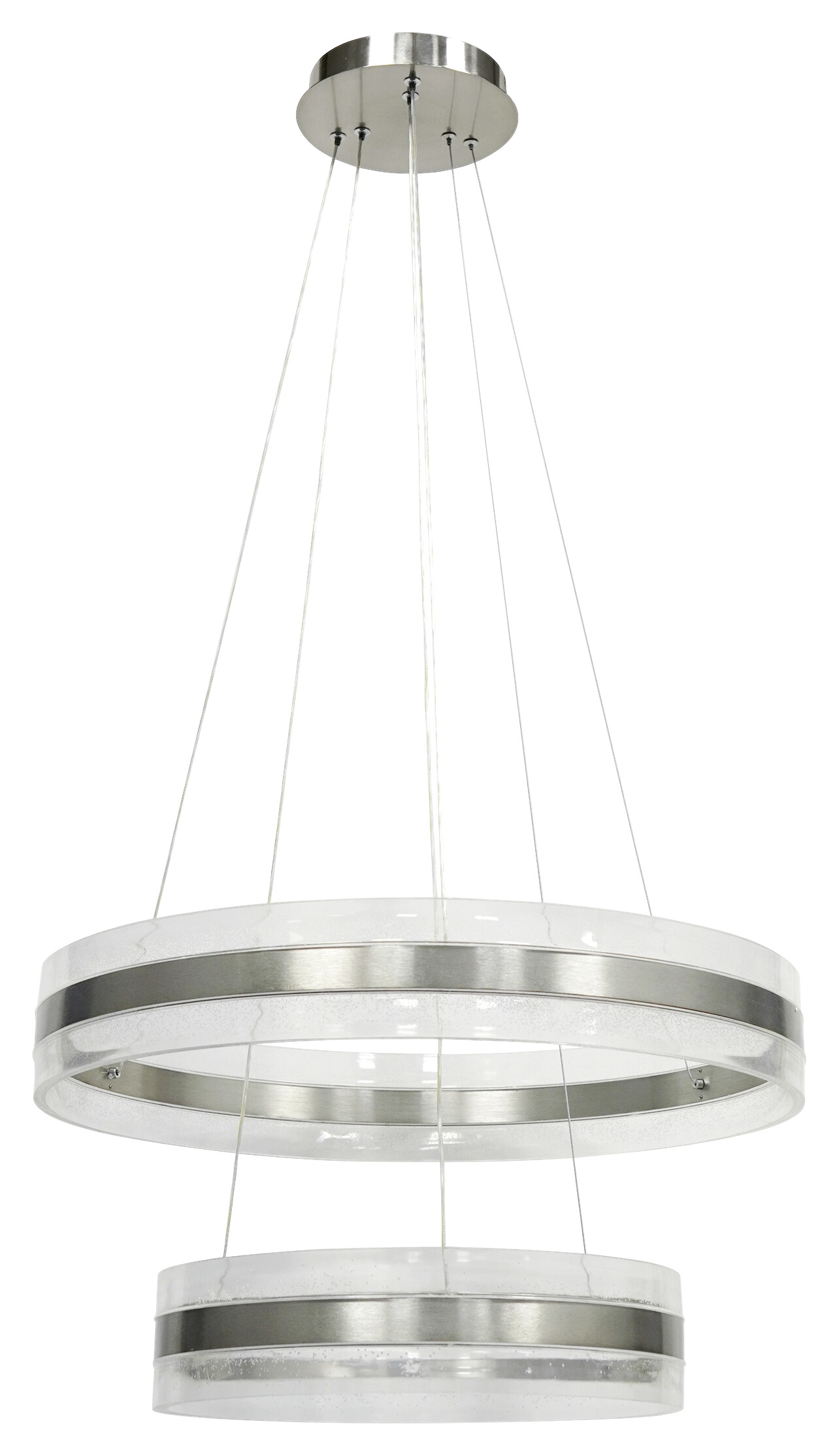 POCOline LED-Pendelleuchte Eleni nickel Acryl Alu H/D: ca. 120x60 cm