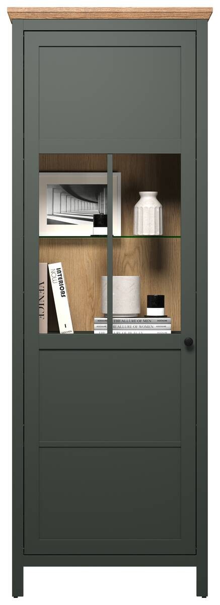 Vitrine Stanton tannengrün Eiche Evoke Coast Nachbildung B/H/T: ca. 69x198x39 cm