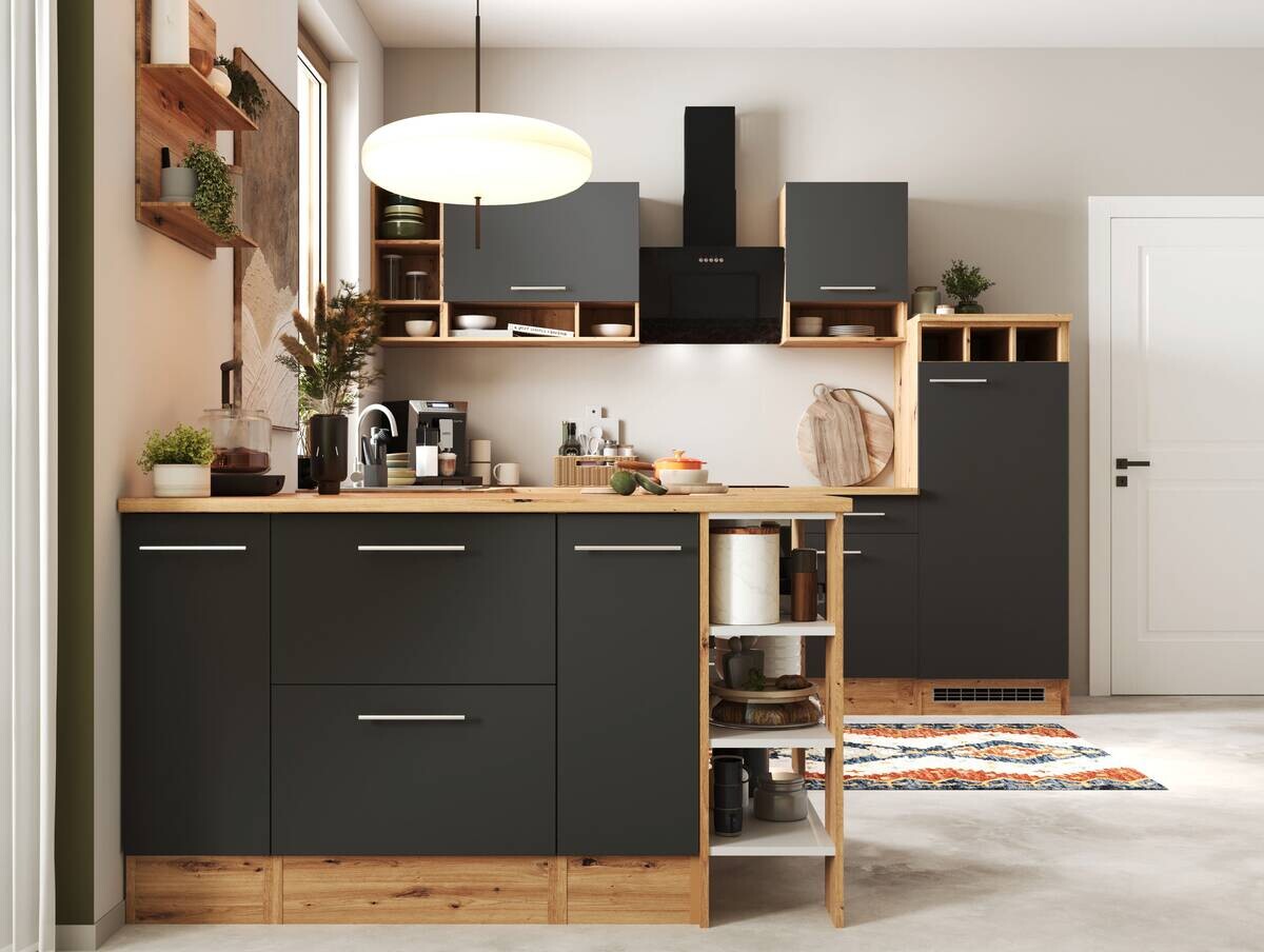 Respekta Winkelküche Hilde grau matt B/H/T: ca. 280x205x172 cm