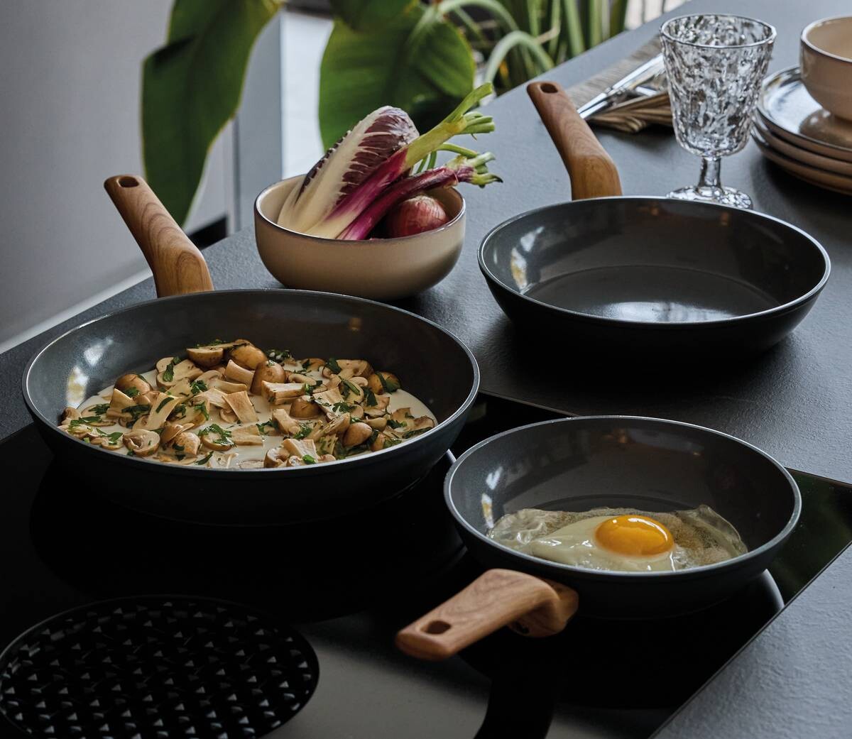 TOGNANA Pfannenset Care Grey grau Aluminium 3 tlg.