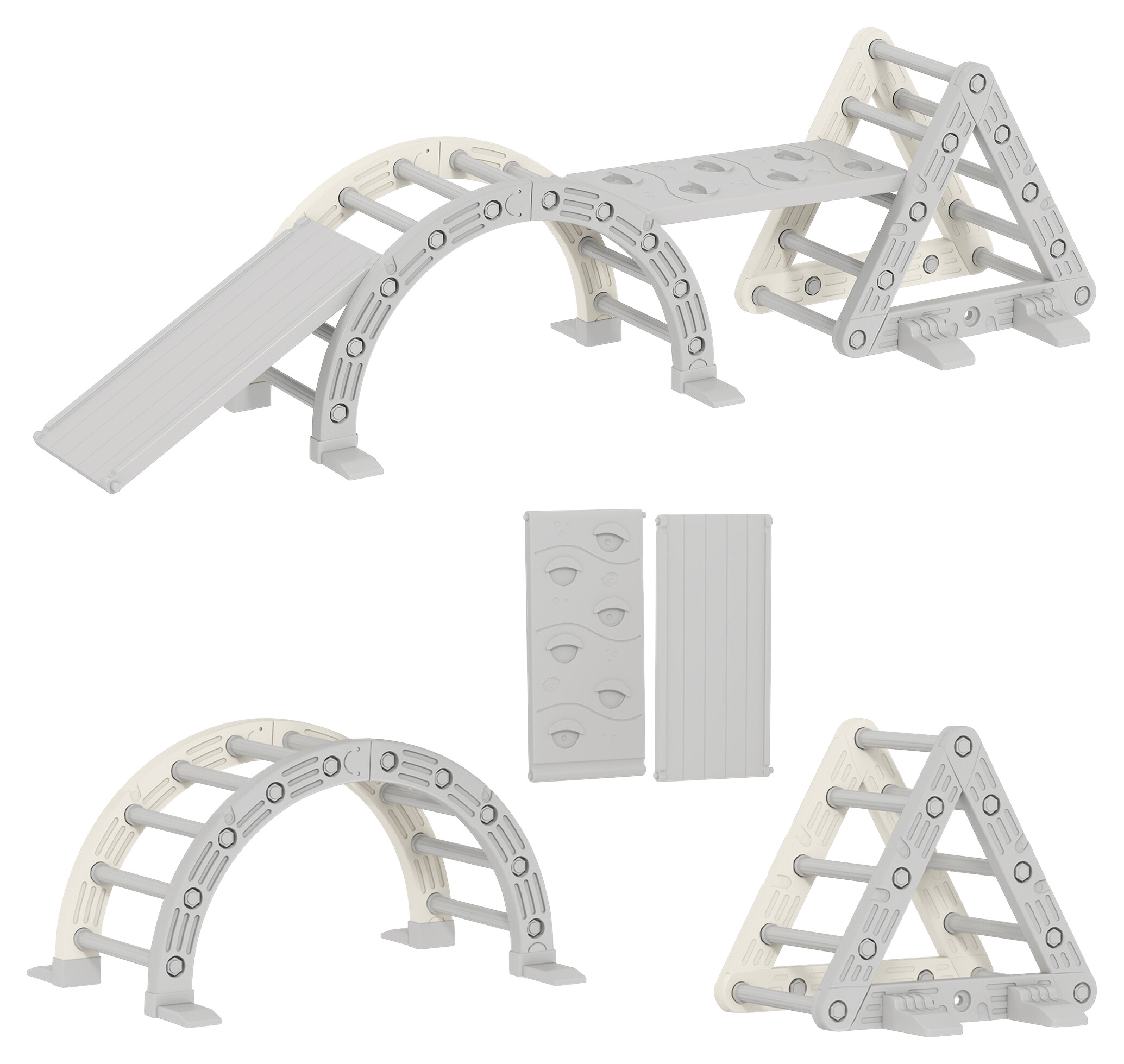 AIYAPLAY Klettergerüst grau B/H/L: ca. 70x56x104 cm