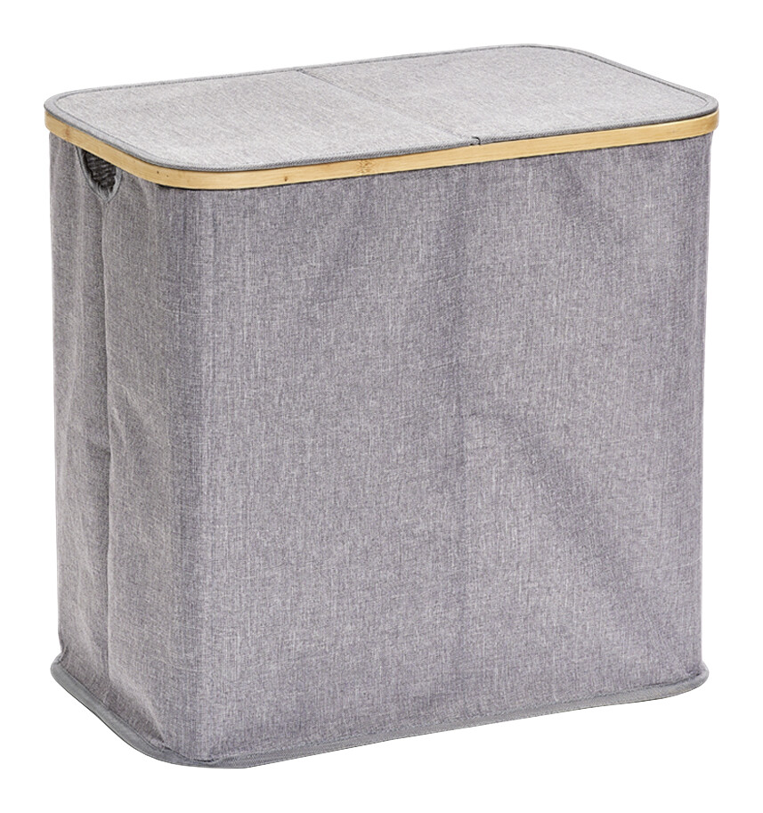 Zeller Wäschesammler 2-fach grau Polyester B/H/L: ca. 33,5x50,5x53,5 cm