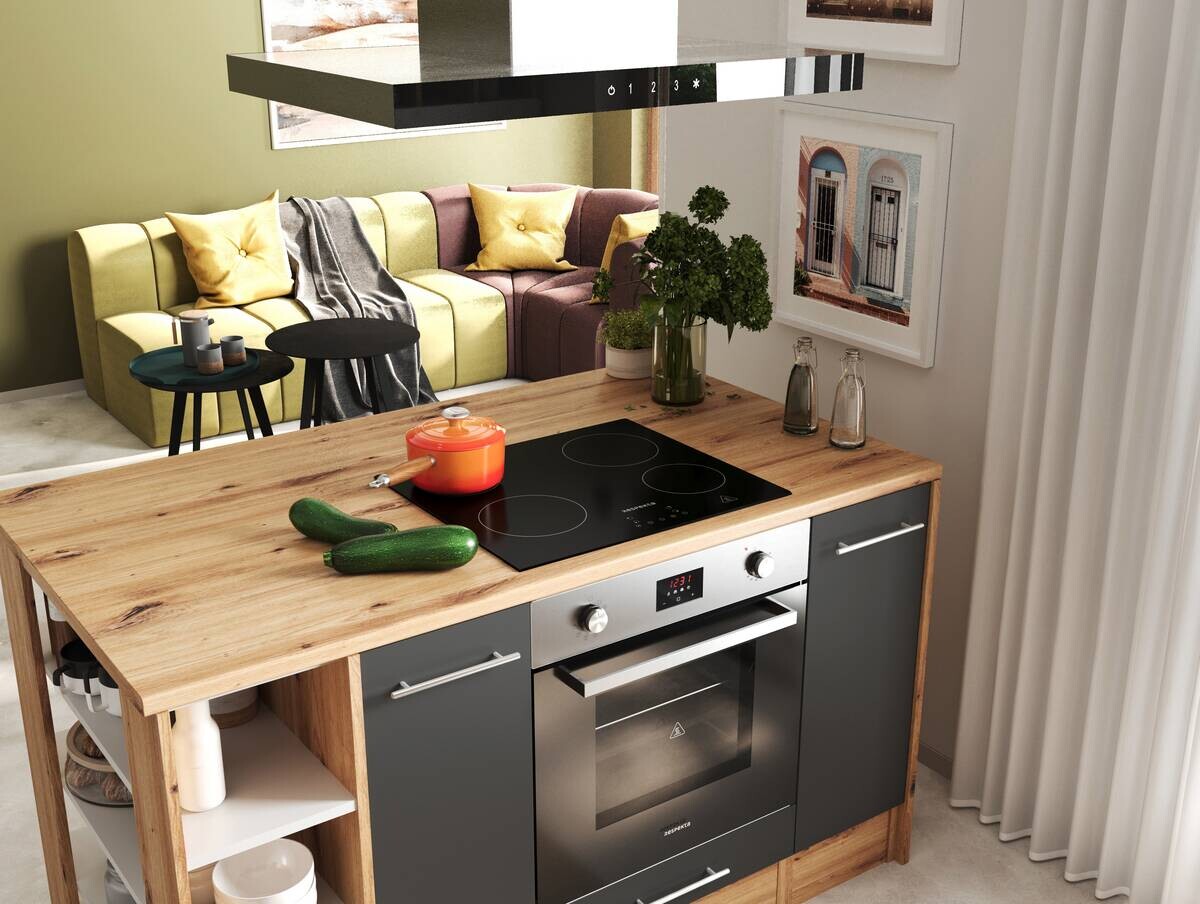 Respekta Winkelküche Hilde grau matt B/H/T: ca. 310x205x60 cm