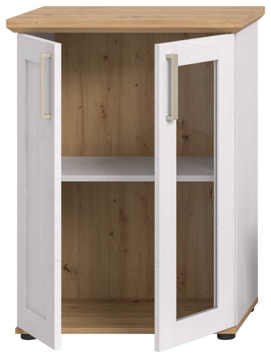 Vitrinenschrank VERONA Lärche Nachbildung Eiche Nachbildung B/H/T: ca. 64x88x37 cm