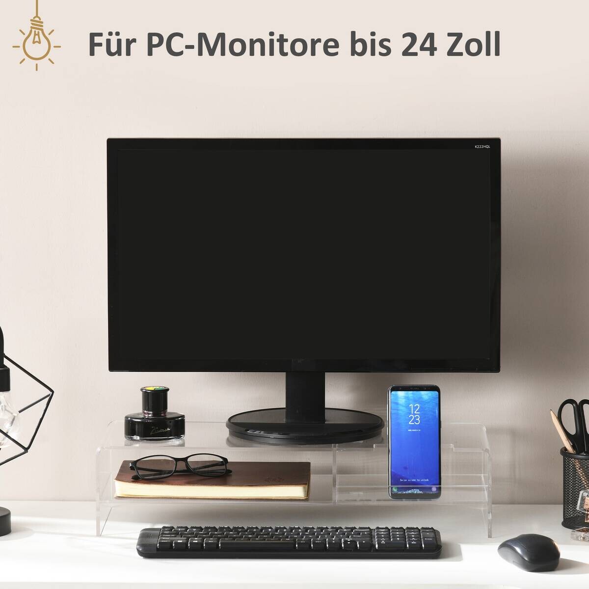 HOMCOM Monitorständer transparent