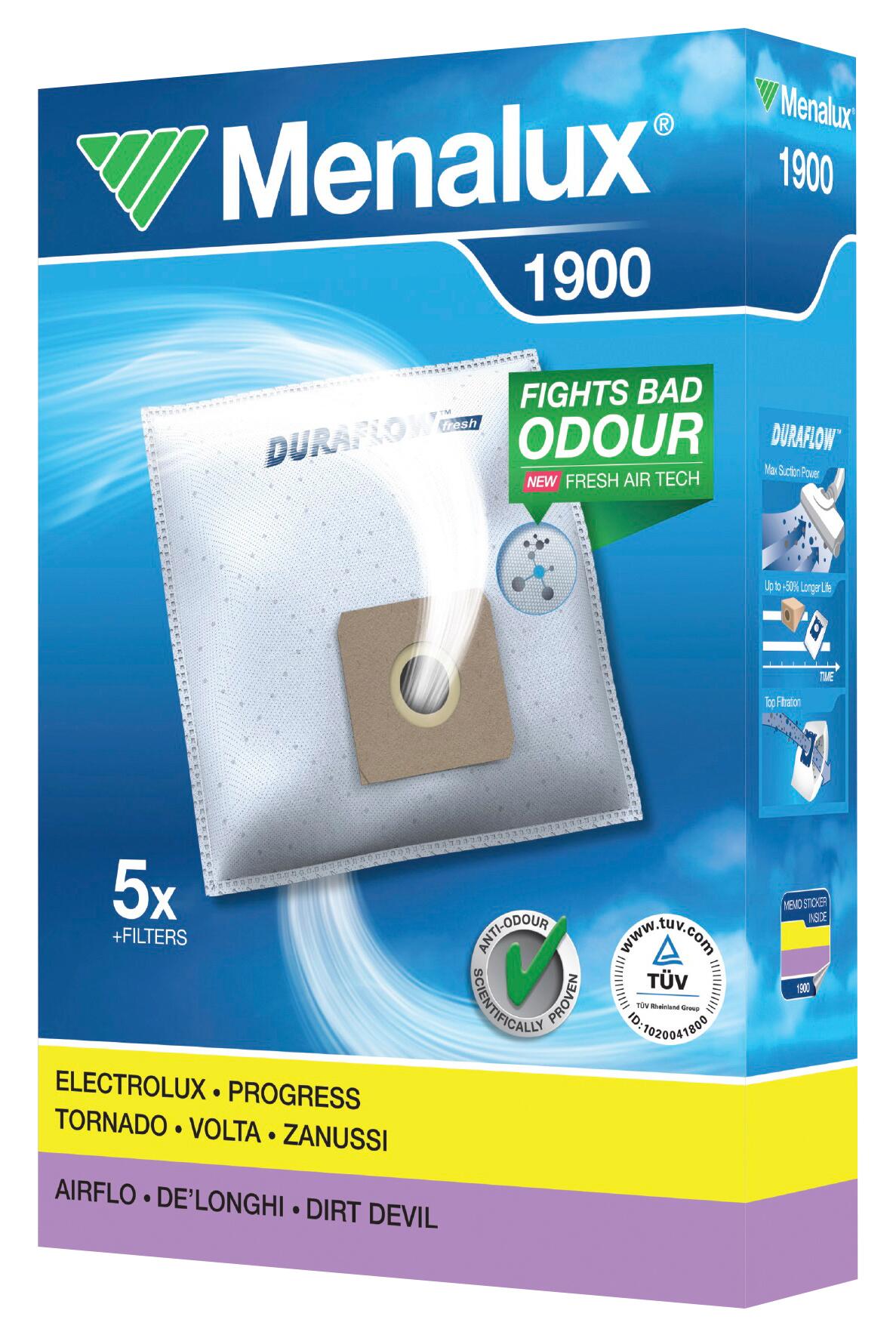 Menalux Staubsaugerbeutel 1900 Kunststoff