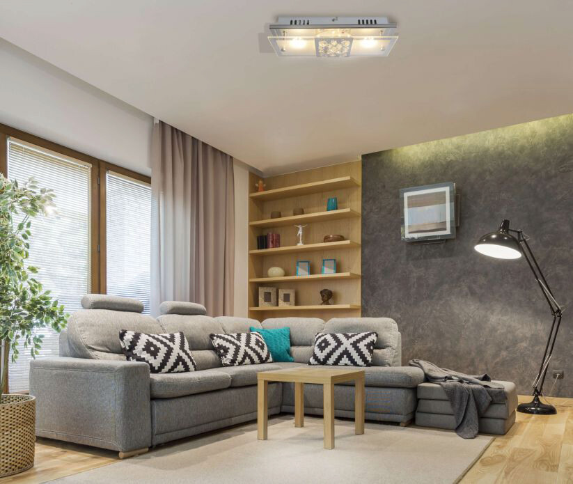 Näve Leuchten LED Deckenleuchte NV1230742 Chrom Glas B/H/T: ca. 12x8x30 cm null 4 Brennstellen