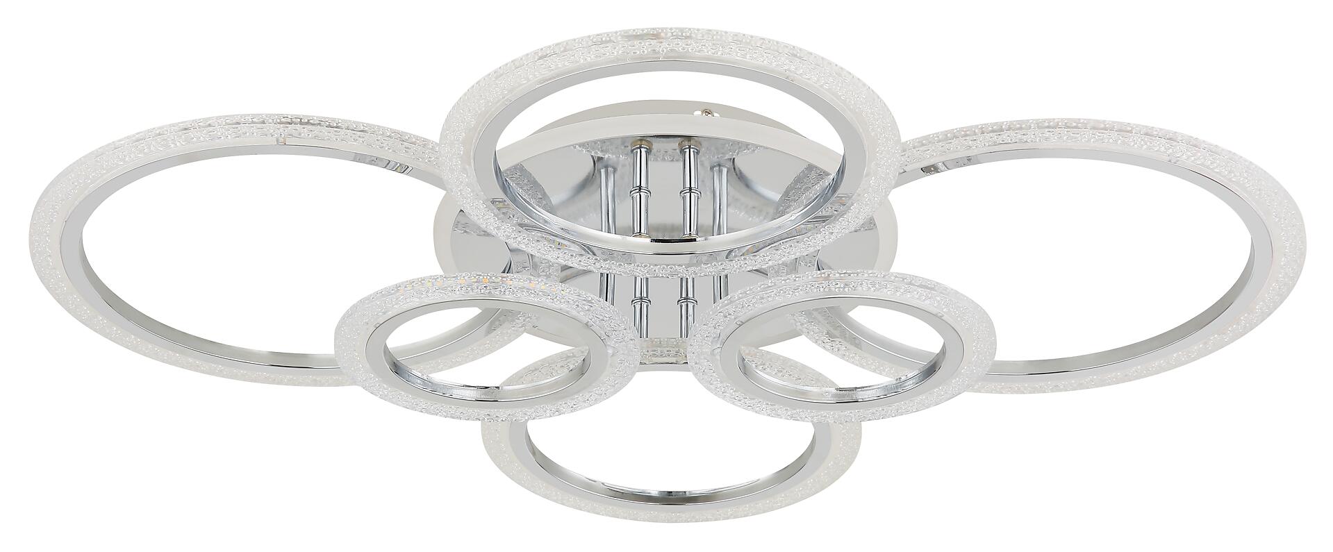 GLOBO LED-Deckenleuchte Chrom klar Kunststoff Metall B/H/L: ca. 60,5x11,5x78 cm 1 Brennstellen