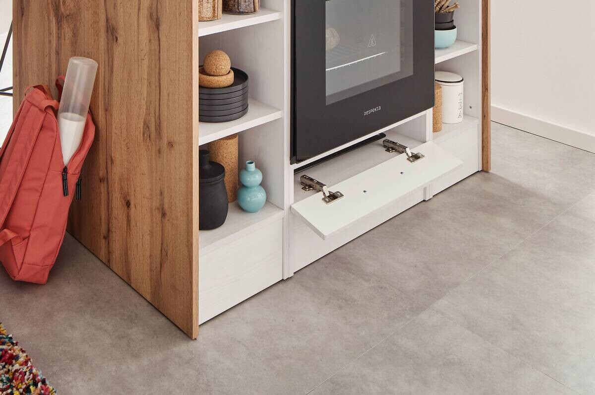 Respekta Winkelküche Anton weiß Lärche Nachbildung B/H/T: ca. 310x211x172 cm