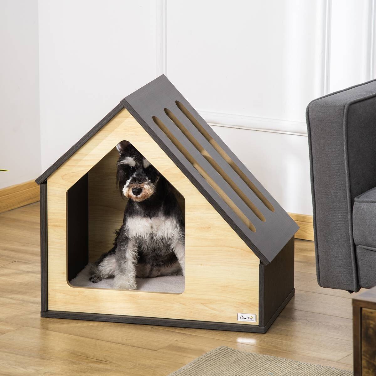 PawHut Hundehütte braun MDF B/H/L: ca. 40x59,2x60 cm