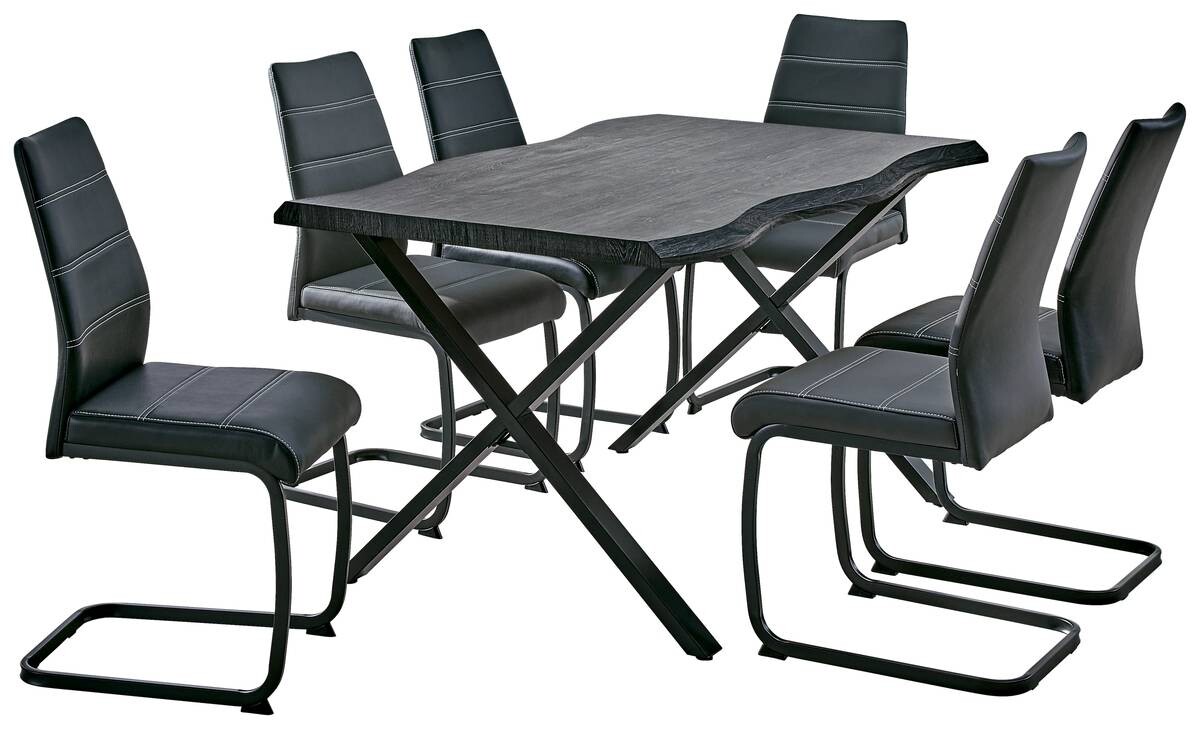 Esstisch Gerda grau Akazie Nachbildung B/H/T: ca. 140x76x90 cm