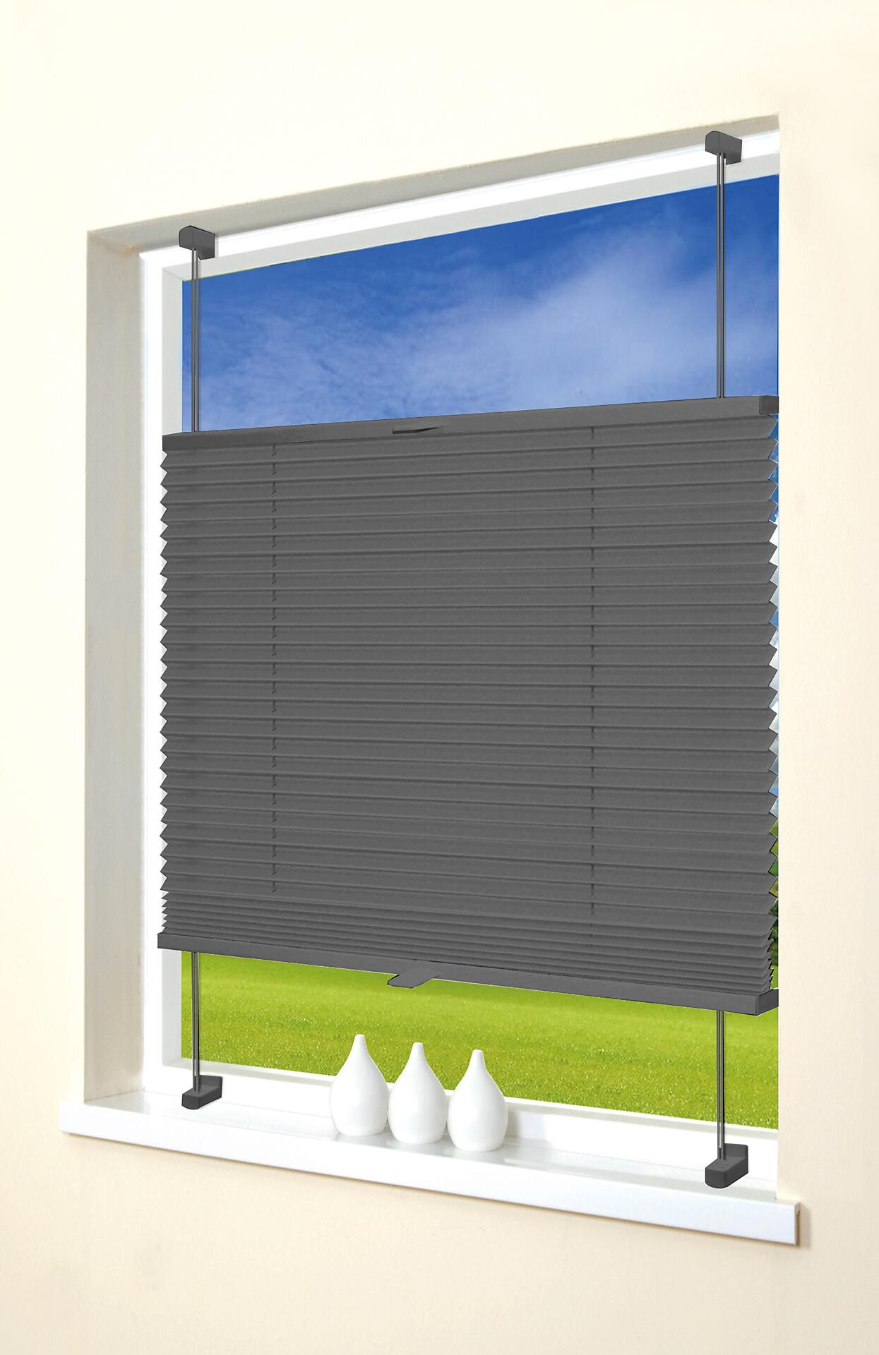ACUS design collection Thermo Spann-Plissee Verdunklungsqualität anthrazit B/L: ca. 70x130 cm