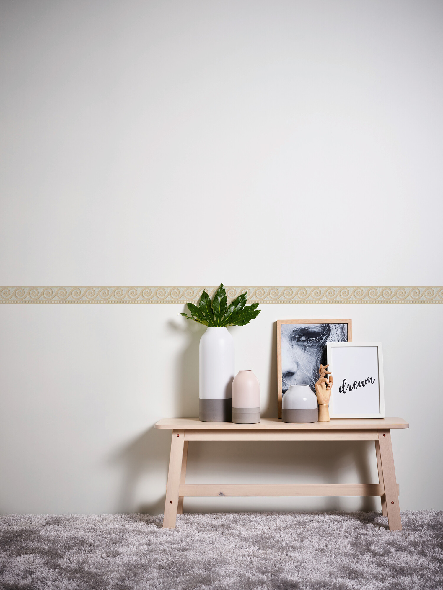 A.S.Creation Bordüre beige weiß B/H/D: ca. 5x500x8 cm