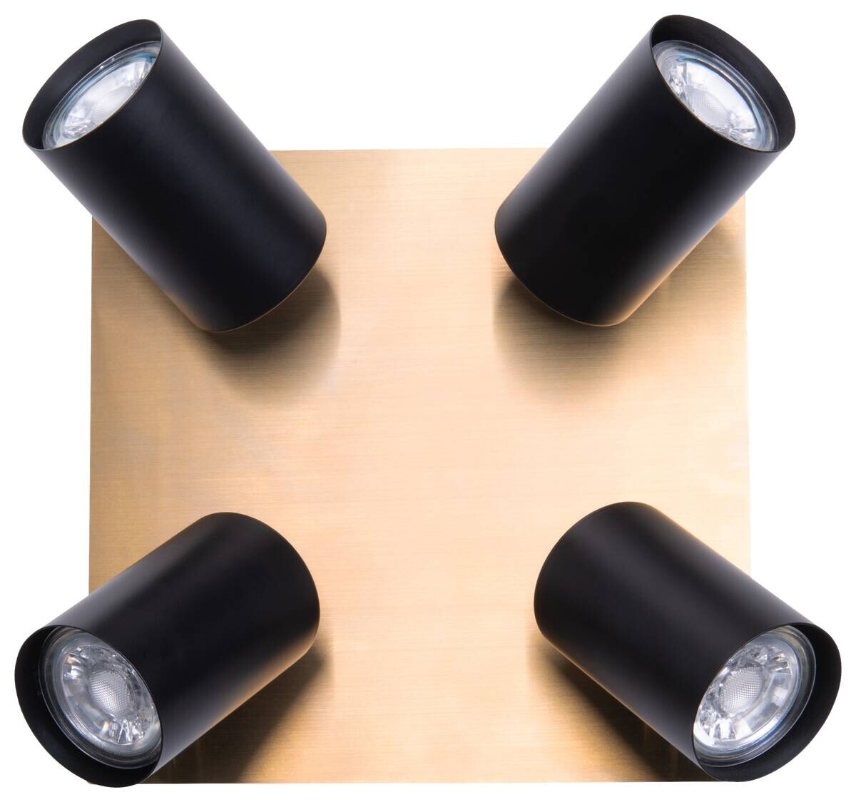 Näve Leuchten Deckenleuchte 1395022 schwarz gold Metall B/H/T: ca. 22x13,5x22 cm GU10 4 Brennstellen