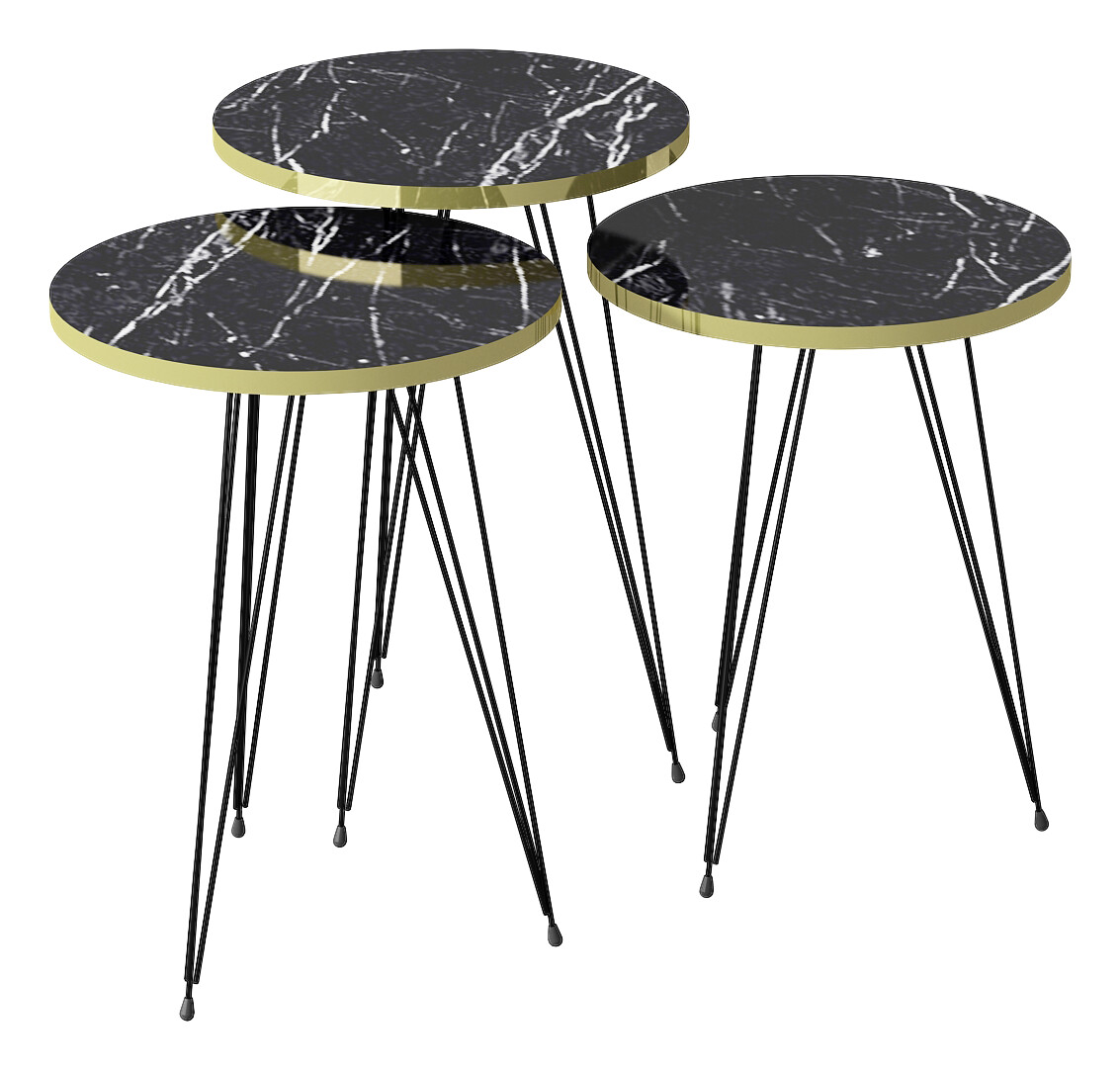 Beistelltisch 3er-Set. 21286139 schwarz Marmoroptik B/H/T: ca. 38x53,5x38 cm Beistelltisch 3er-Set. 21286139 schwarz Marmoroptik B/H/T: ca. 38x53,5x38 cm