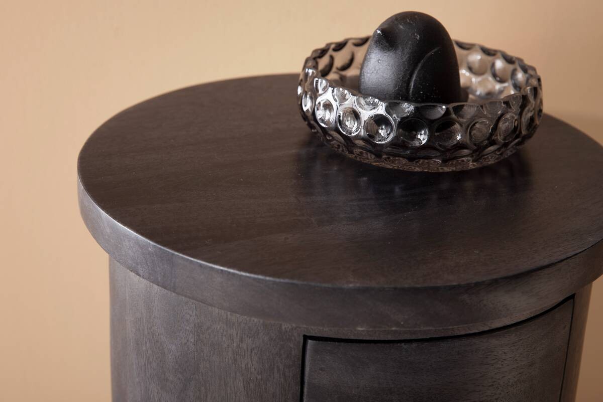 Sideboard schwarz B/H/T: ca. 34x65x34 cm