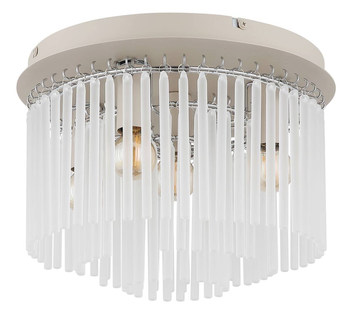 GLOBO Deckenleuchte sand Metall Glas B/H: ca. 32x23 cm E14 5 Brennstellen