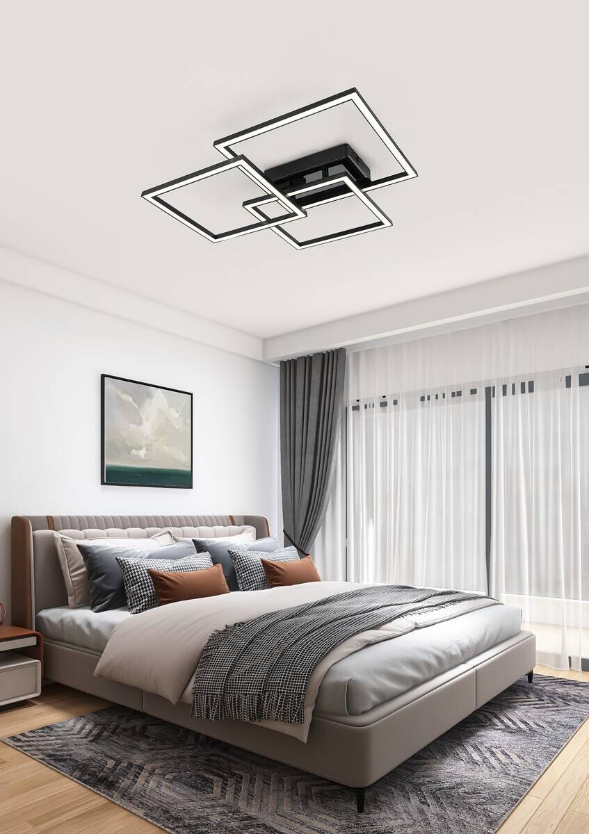 Nolo LED-Deckenleuchte Triple schwarz Kunststoff B/H/T: ca. 49,5x45x8 cm