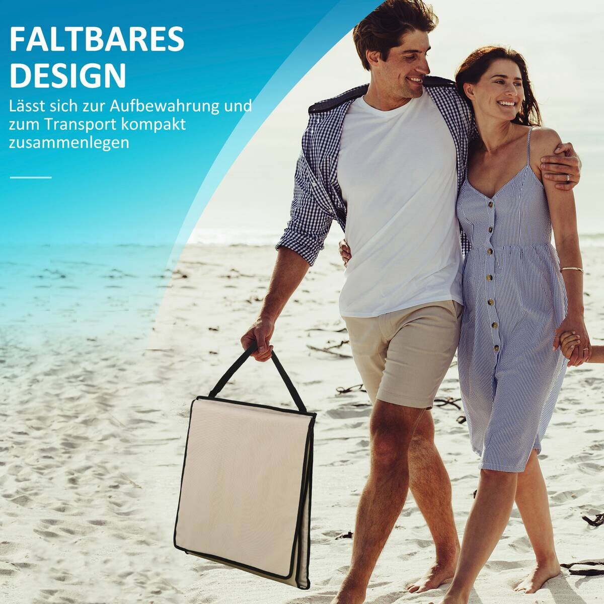 Outsunny Sonnenliege beige Polyester B/H/L: ca. 51x142x40 cm