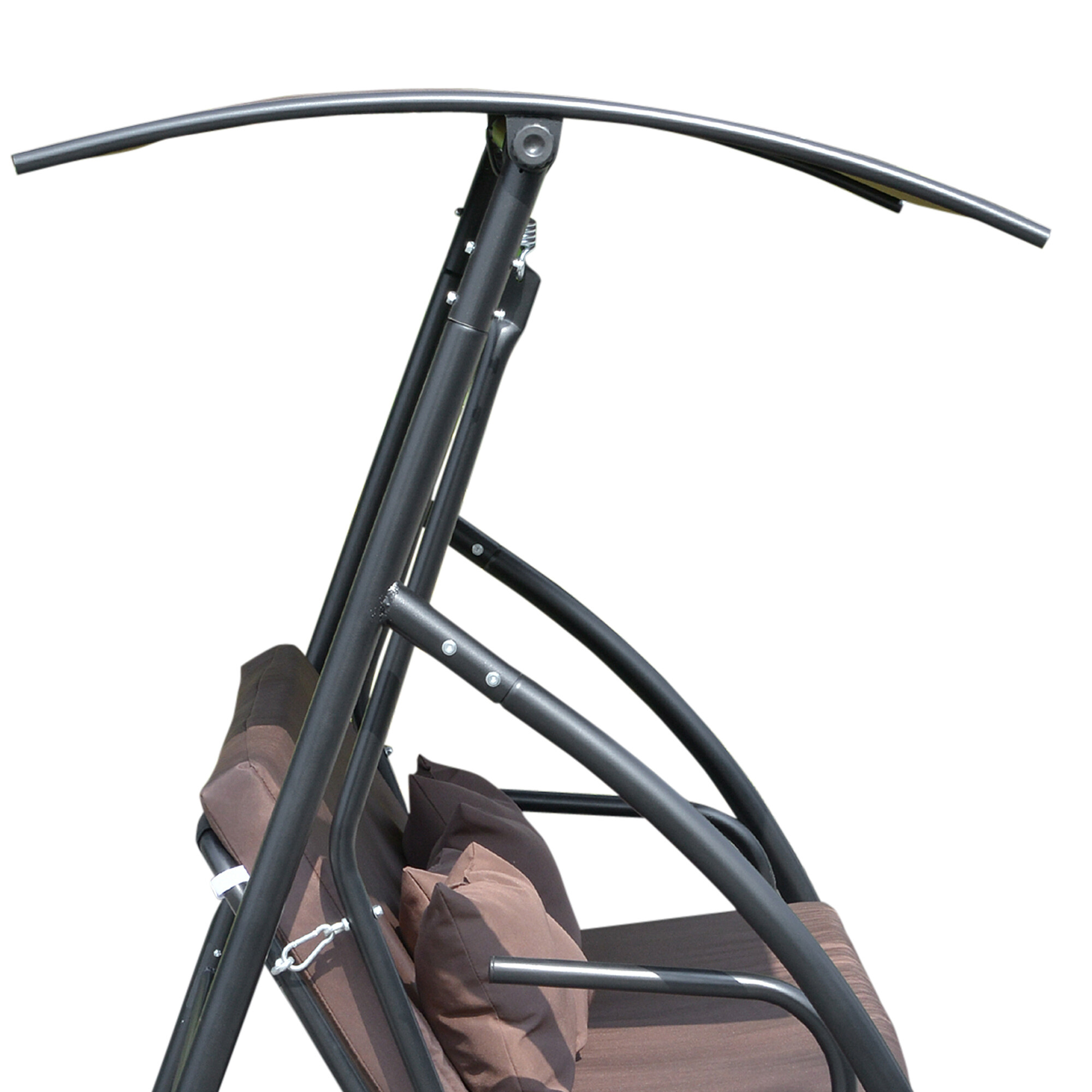 Outsunny Hollywoodschaukel braun Stahl B/H/L: ca. 120x165x215 cm