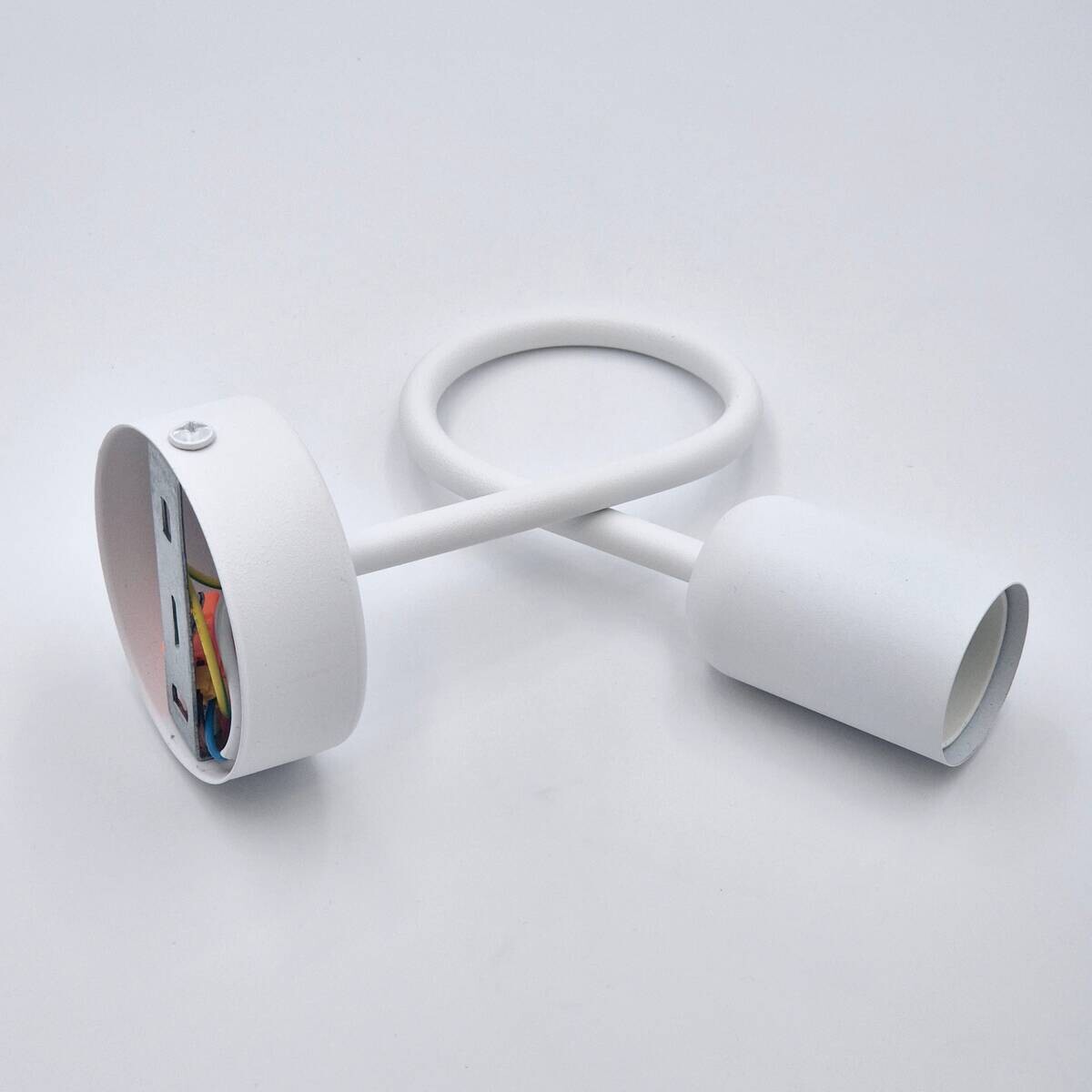 Lamkur Wandleuchte weiß Stahl B/H/L: ca. 8x18x16 cm E27 1 Brennstellen