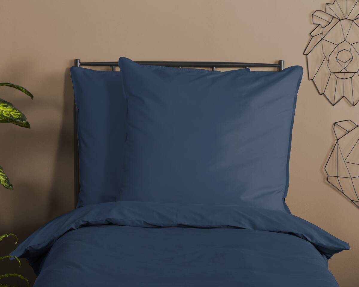Baumwoll Bettwäsche Satin dunkelblau Baumwolle B/L: ca. 135x200 cm